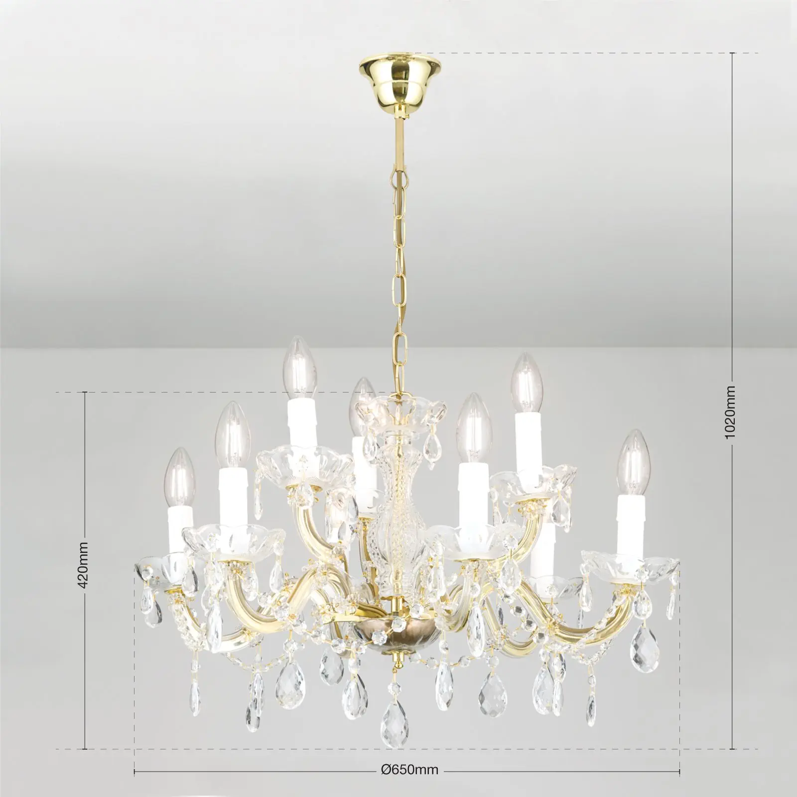 Luster MARIE CLAIRE, 9 izvora svetla, zlatni - 7