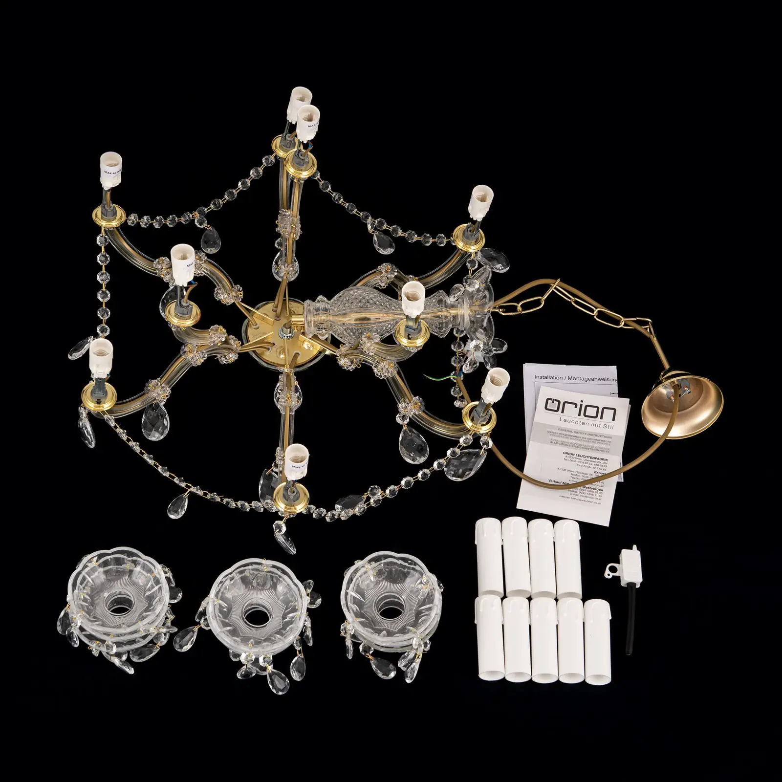 Luster MARIE CLAIRE, 9 izvora svetla, zlatni - 8