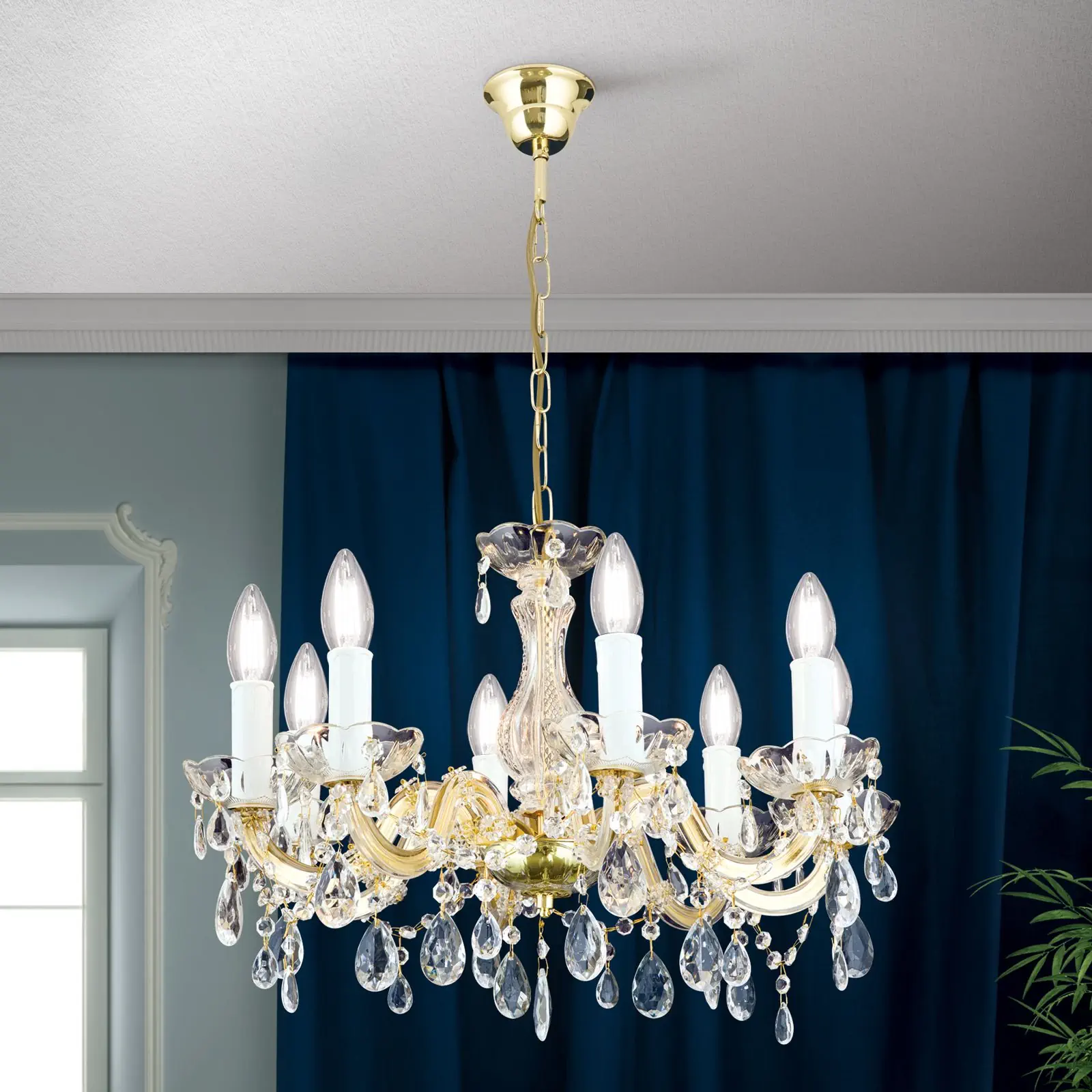 Luster MARIE CLAIRE, 8 izvora svetla, zlatni - 1