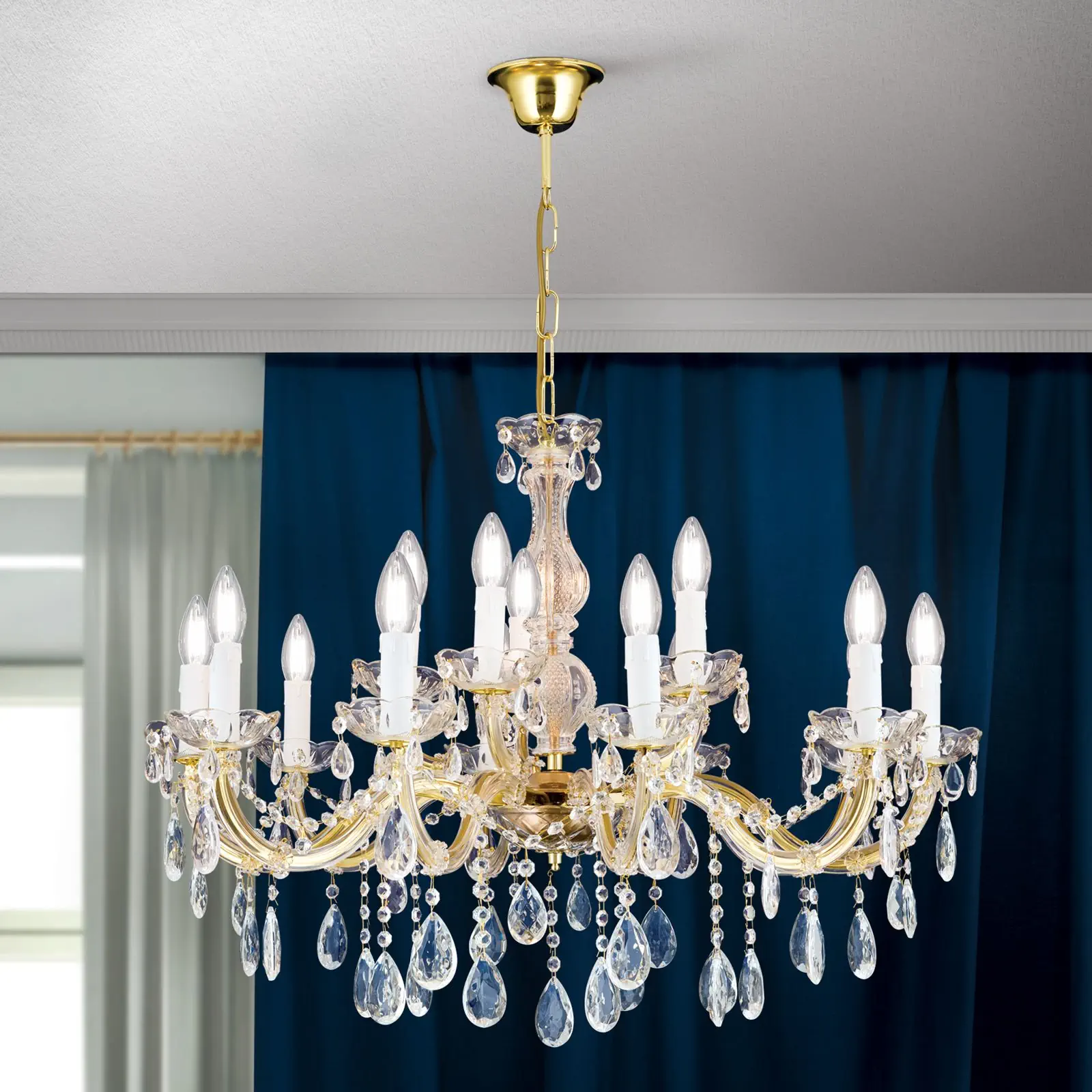 Luster MARIE CLAIRE, 15 izvora svetla, zlatni - 1