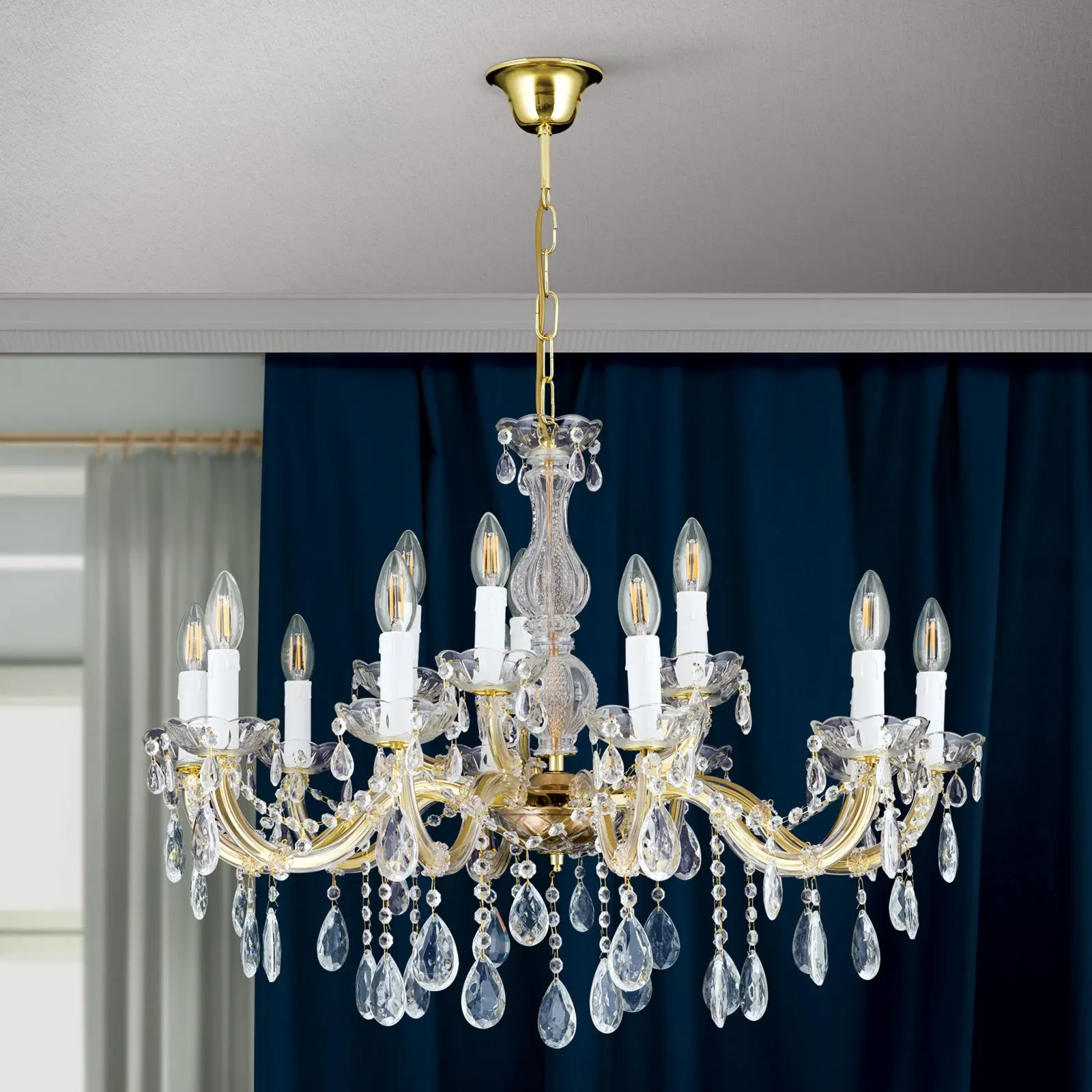 Luster MARIE CLAIRE, 15 izvora svetla, zlatni - 3