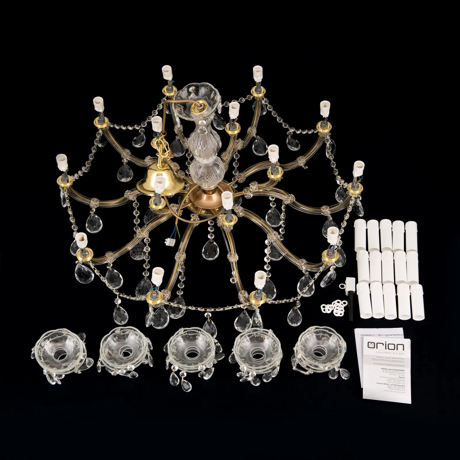 Luster MARIE CLAIRE, 15 izvora svetla, zlatni - 8