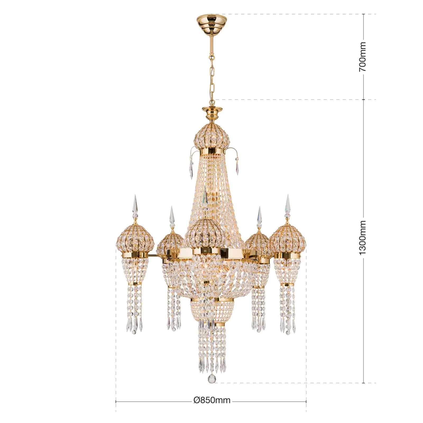 Luster ORIENTAL, 31 izvora svetla, zlatni - 7