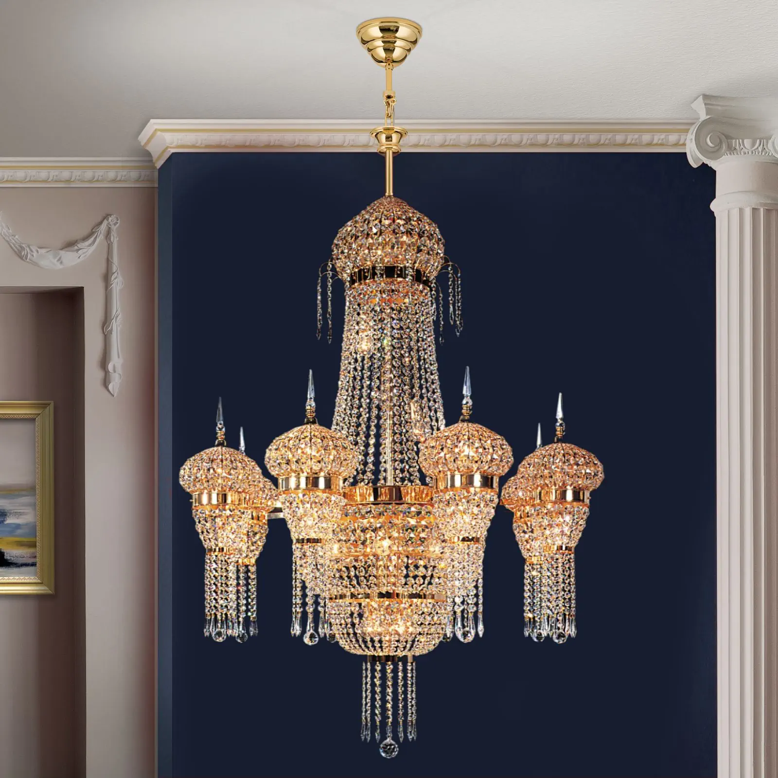 Luster ORIENTAL, 130 cm, pozlaćen 24-karatnim zlatom - 1