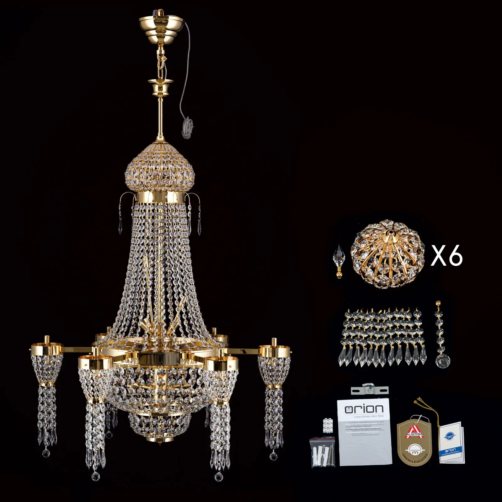 Luster ORIENTAL, 36 izvora svetla, zlatni - 8