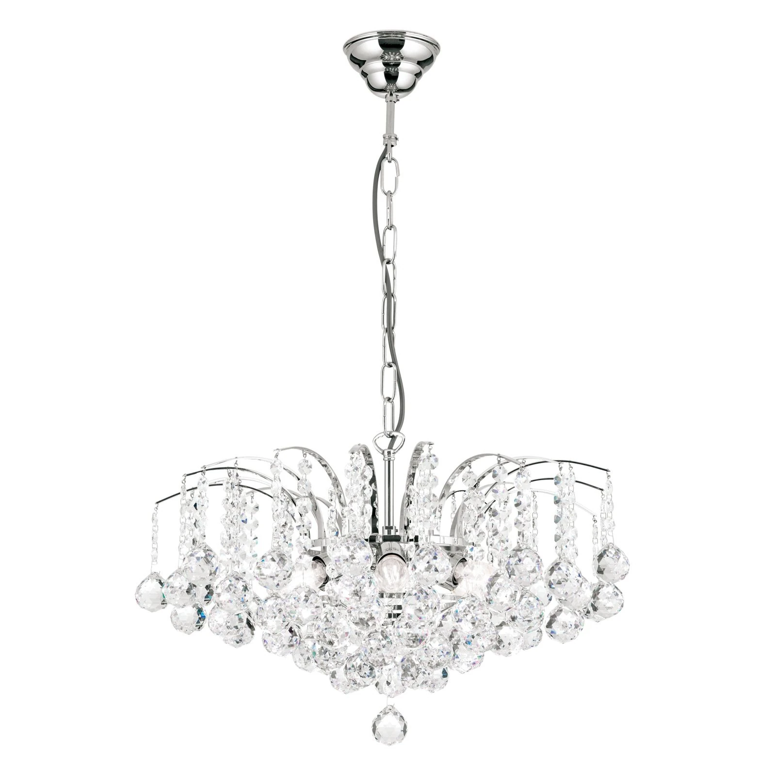 Luster KRISTALL KLASSISCH, 6 izvora svetla, hrom, providni kristal - 4