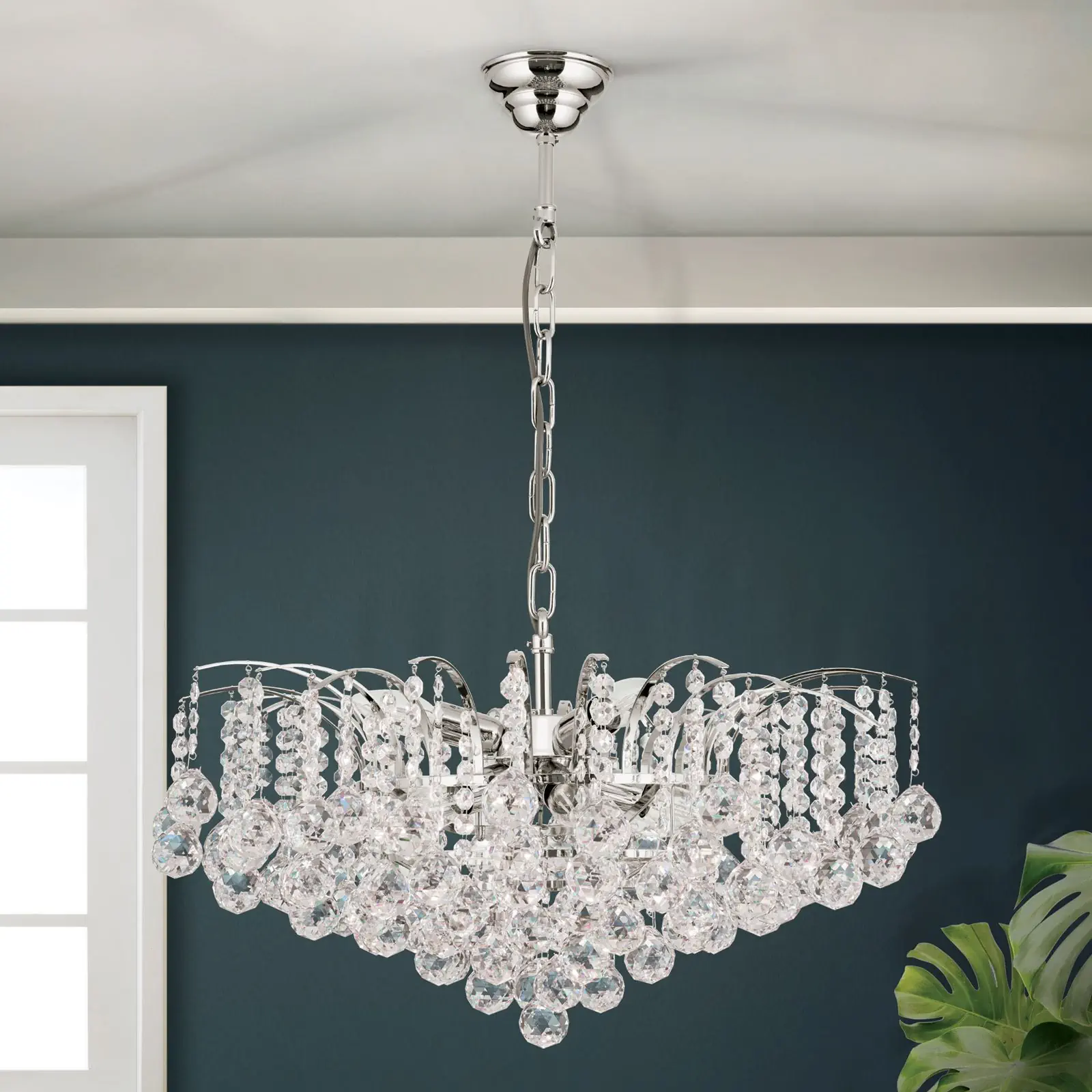 Luster KRISTALL KLASSISCH, 9 izvora svetla, zlatni, sa providnom kristalnom dekoracijom - 3