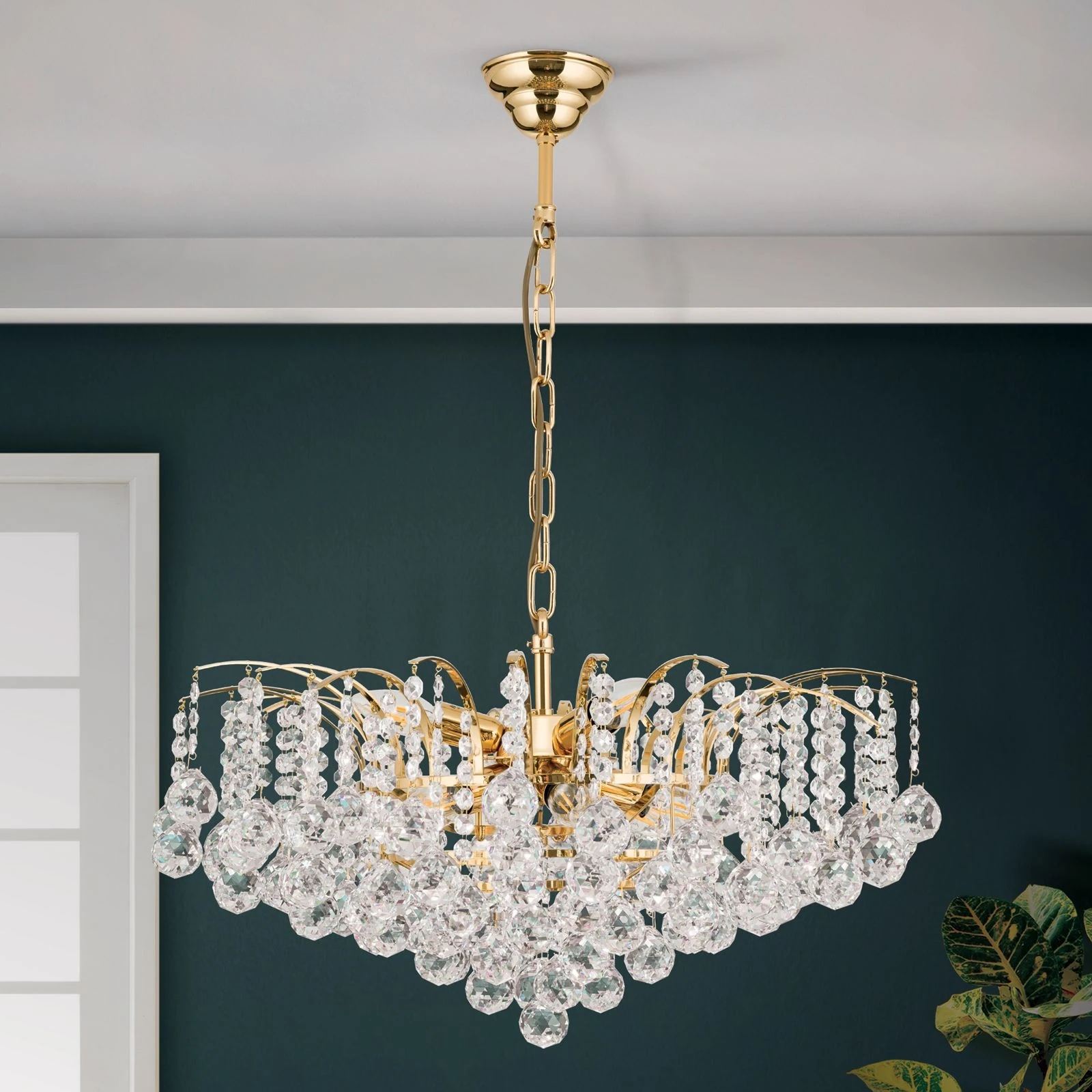 Luster KRISTALL KLASSISCH, 9 izvora svetla, 24-karatno pozlaćeno, providni kristal - 3