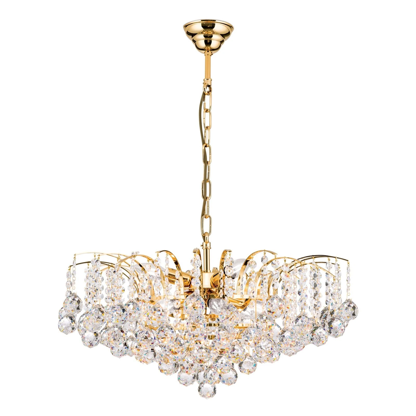 Luster KRISTALL KLASSISCH, 9 izvora svetla, 24-karatno pozlaćeno, providni kristal - 4
