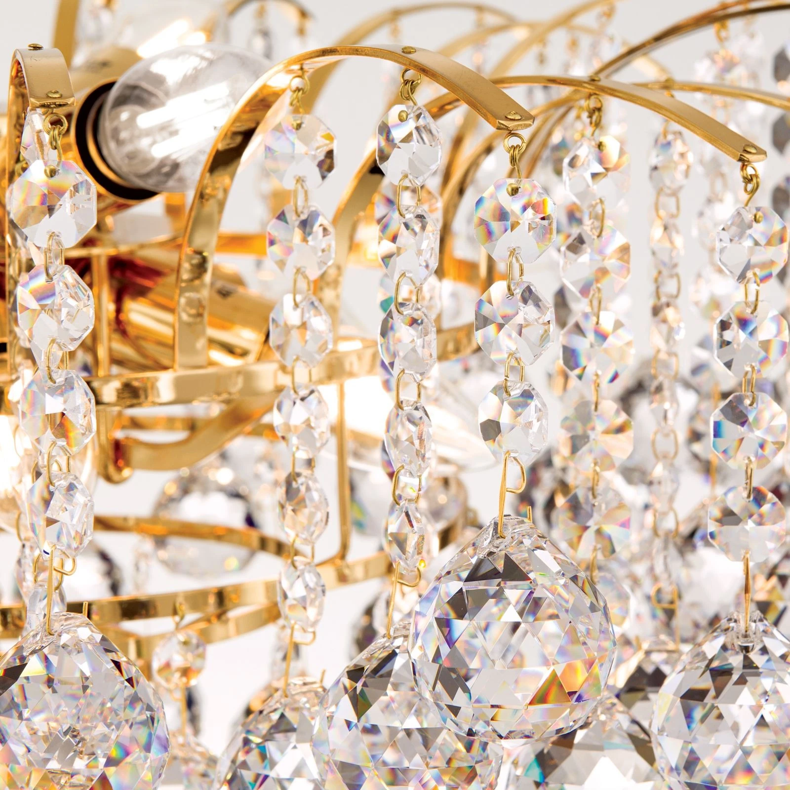 Luster KRISTALL KLASSISCH, 9 izvora svetla, 24-karatno pozlaćeno, providni kristal - 6