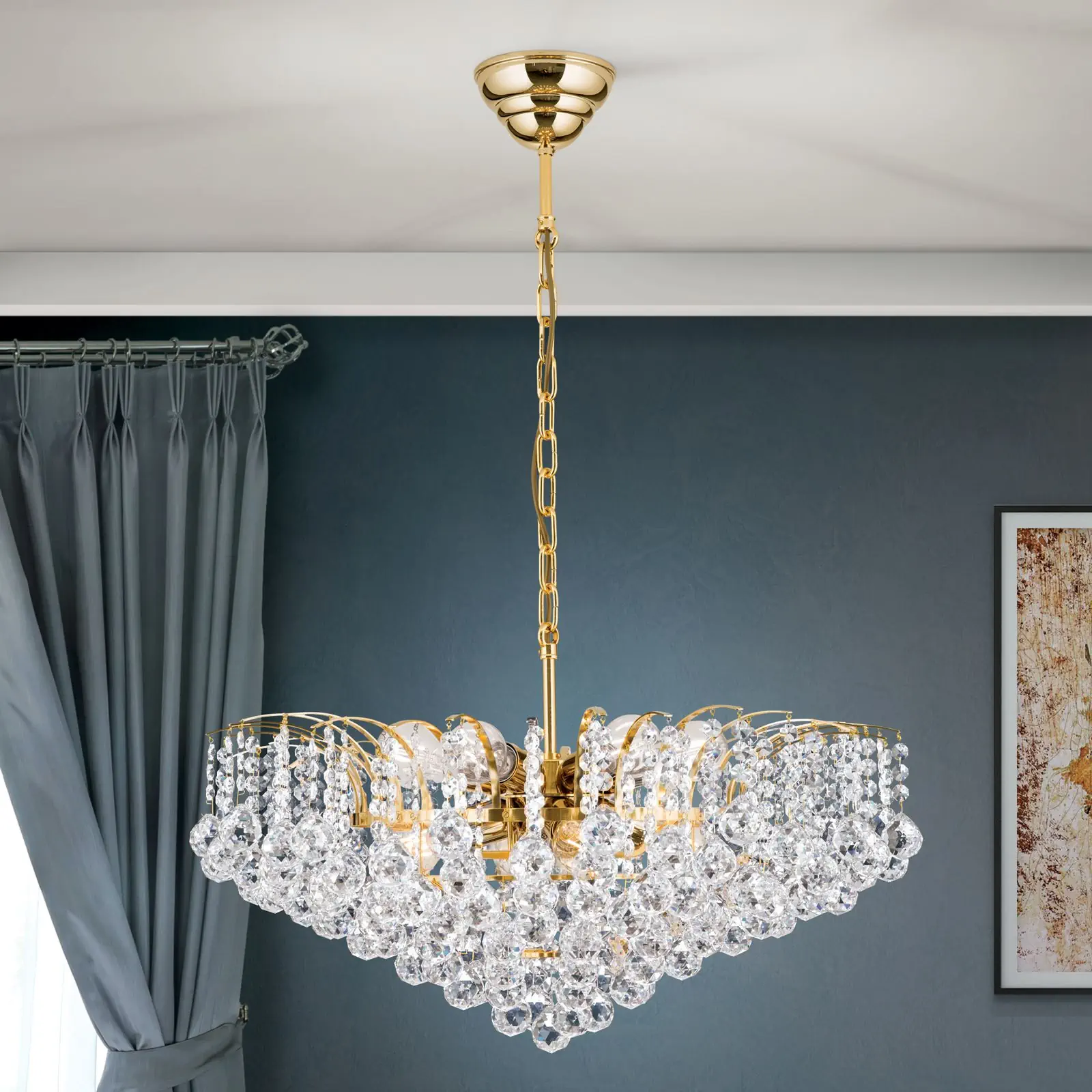 Luster KRISTALL KLASSISCH, 10 izvora svetla, hrom - 1