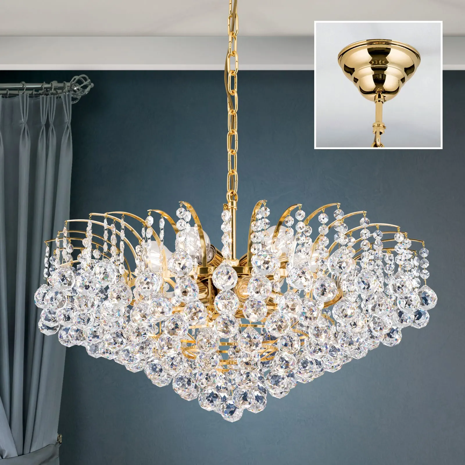 Luster KRISTALL KLASSISCH, 10 izvora svetla, hrom - 2