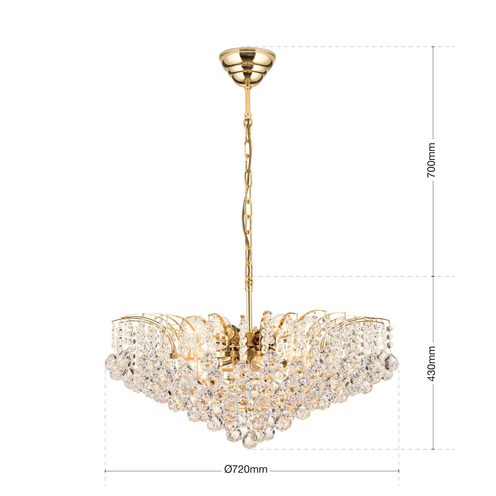 Luster KRISTALL KLASSISCH, 10 izvora svetla, hrom - 7