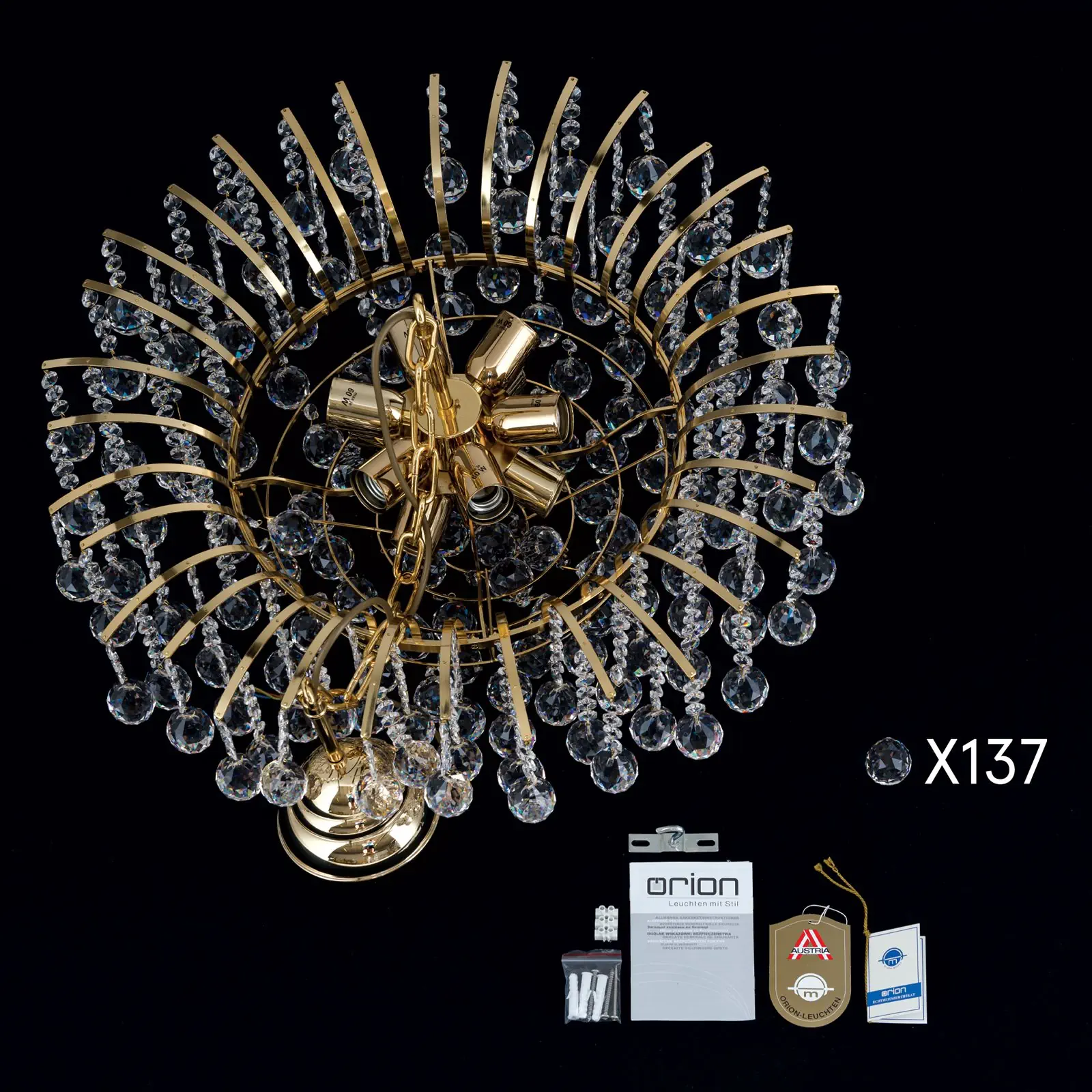 Luster KRISTALL KLASSISCH, 10 izvora svetla, hrom - 8