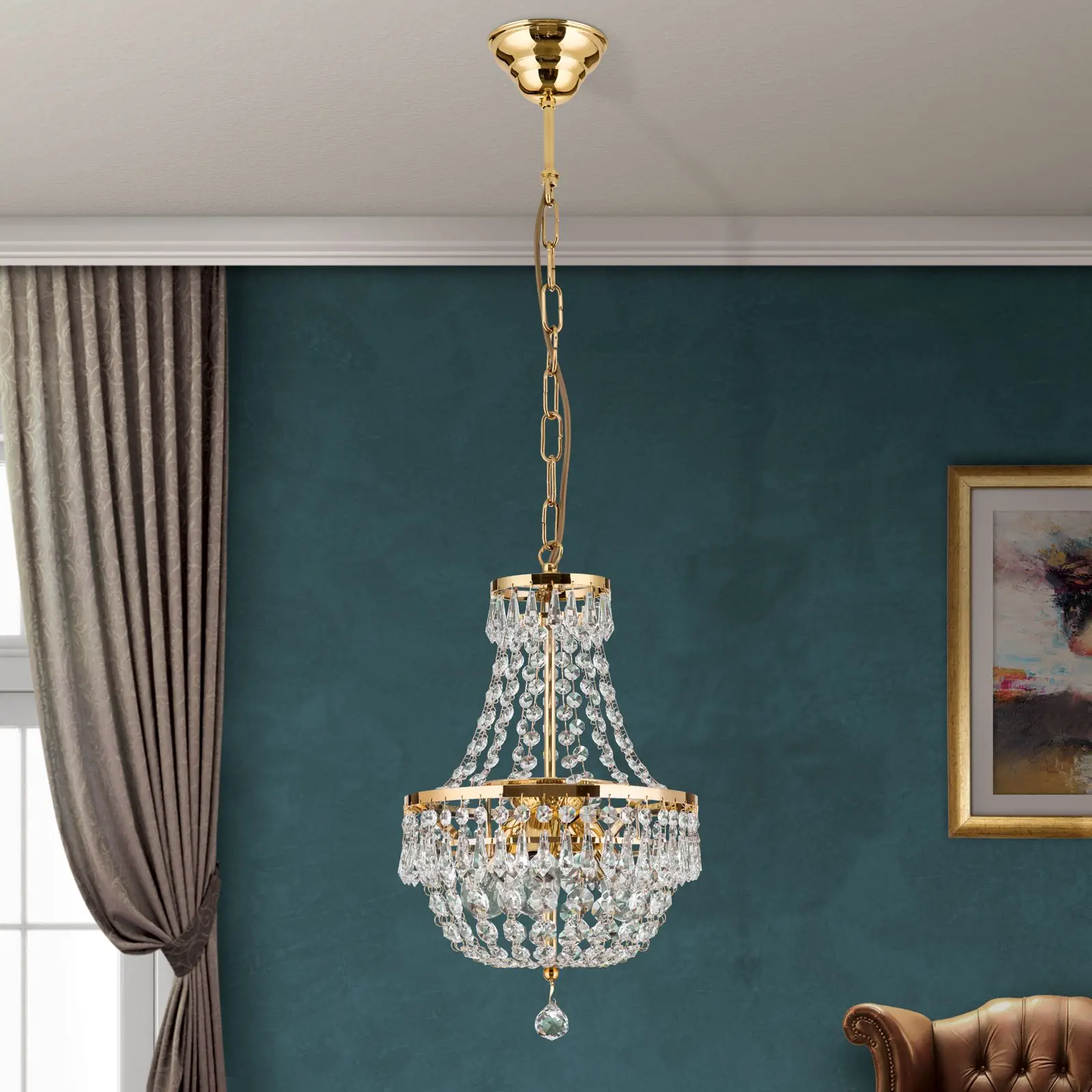 Luster SHERATON, 3 izvora svetla, 25 cm, 24-karatno pozlaćen - 3