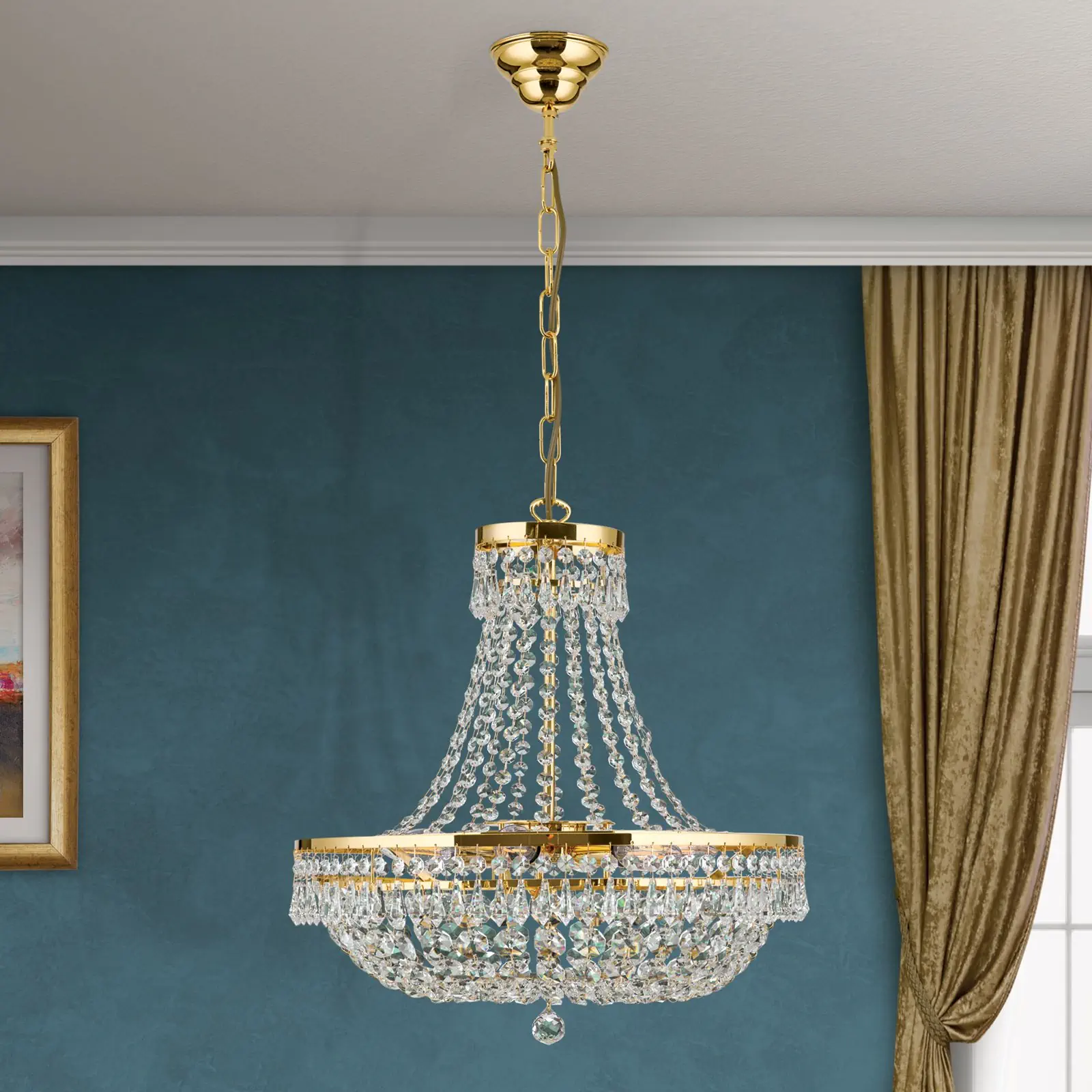 Luster SHERATON, 45cm, 24-karatno pozlaćen - 3