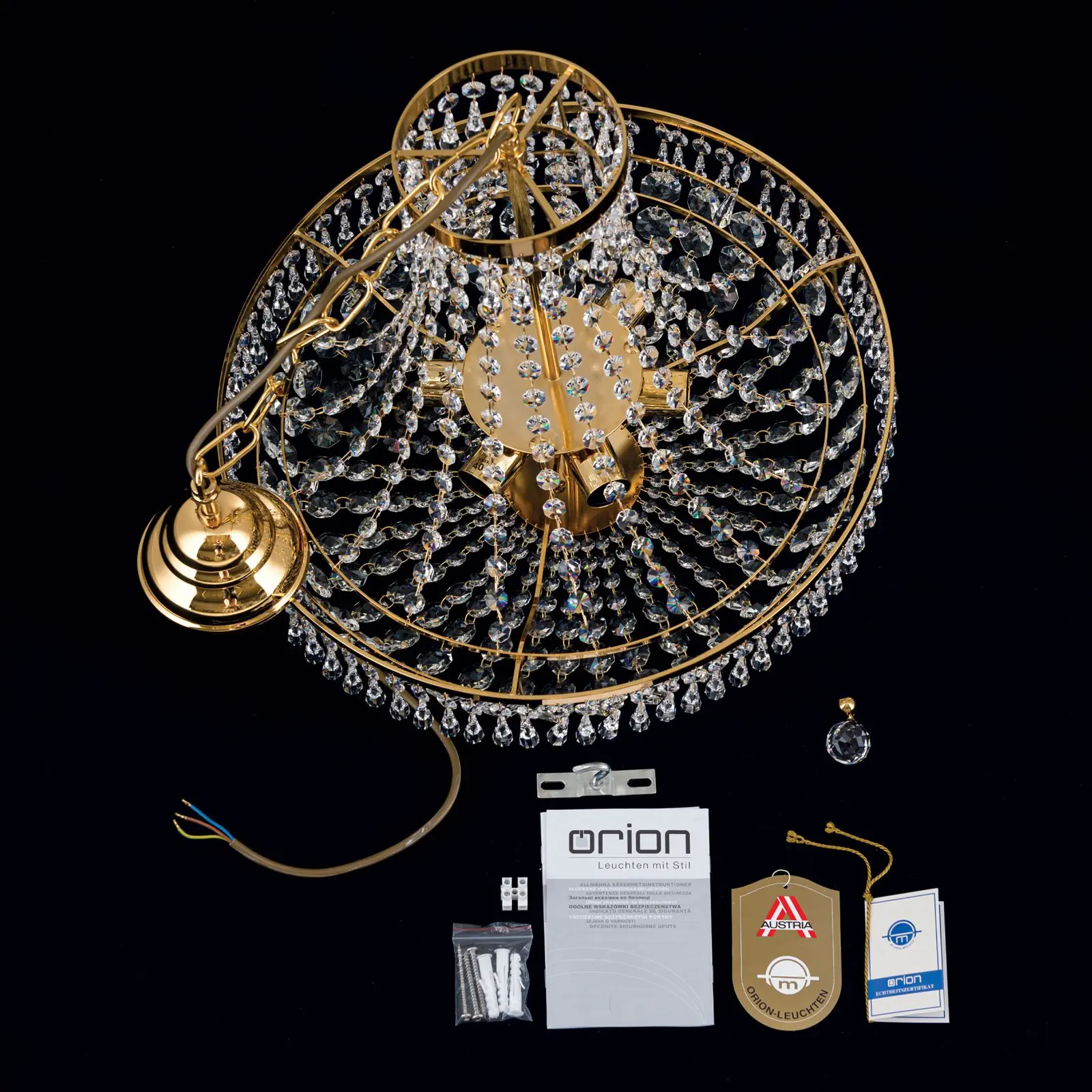 Luster SHERATON, 45cm, 24-karatno pozlaćen - 8