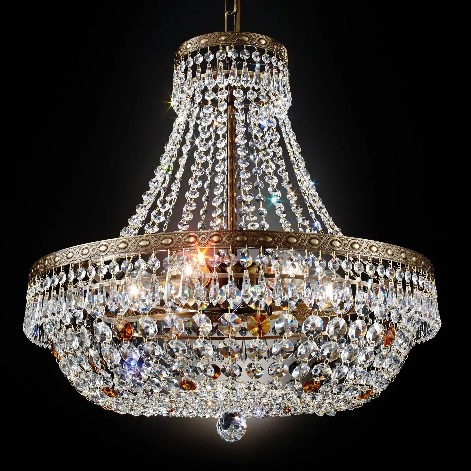 Luster SHERATON, 6 izvora svetla, patina, 55 cm - 1