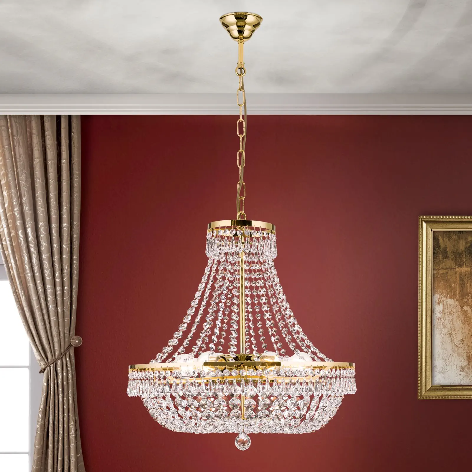 Luster SHERATON, 55cm, 24-karatno pozlaćen - 1