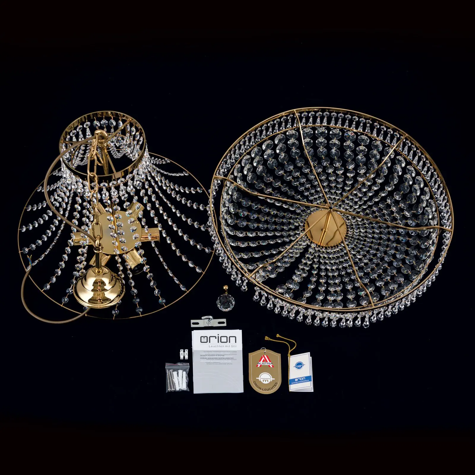 Luster SHERATON, 55cm, 24-karatno pozlaćen - 8