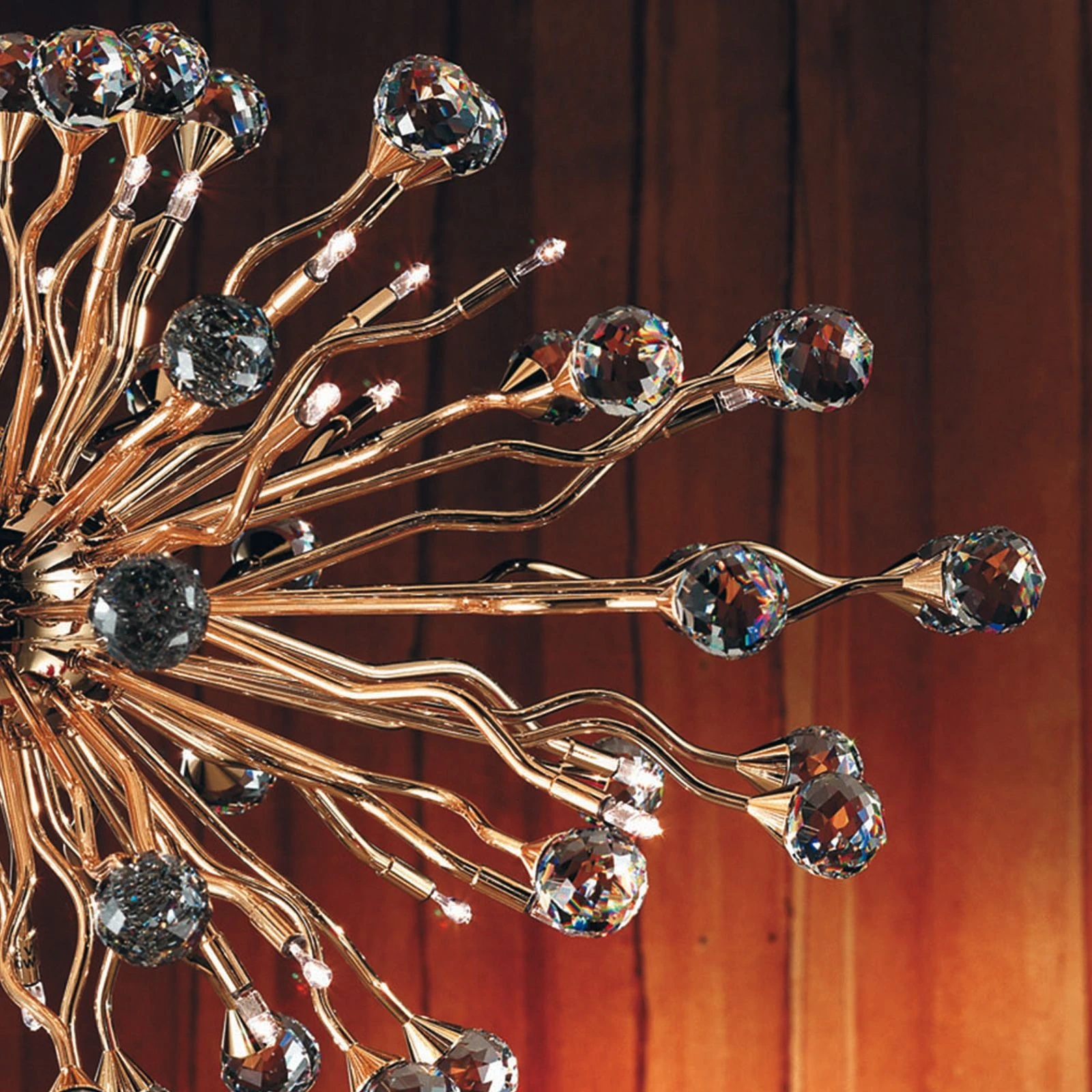 Ovalni luster GALAXY, 36 svetala, pozlaćen 24-karatnim zlatom - 2