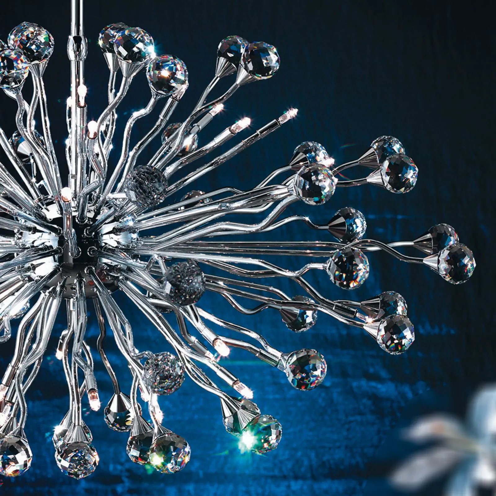 Ovalni luster GALAXY, 36 svetala, hrom - 2