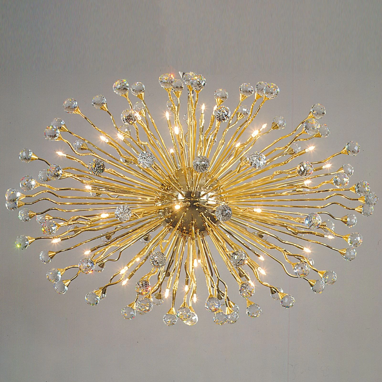 Ovalni luster GALAXY, 42 svetala, pozlaćen 24-karatnim zlatom - 1