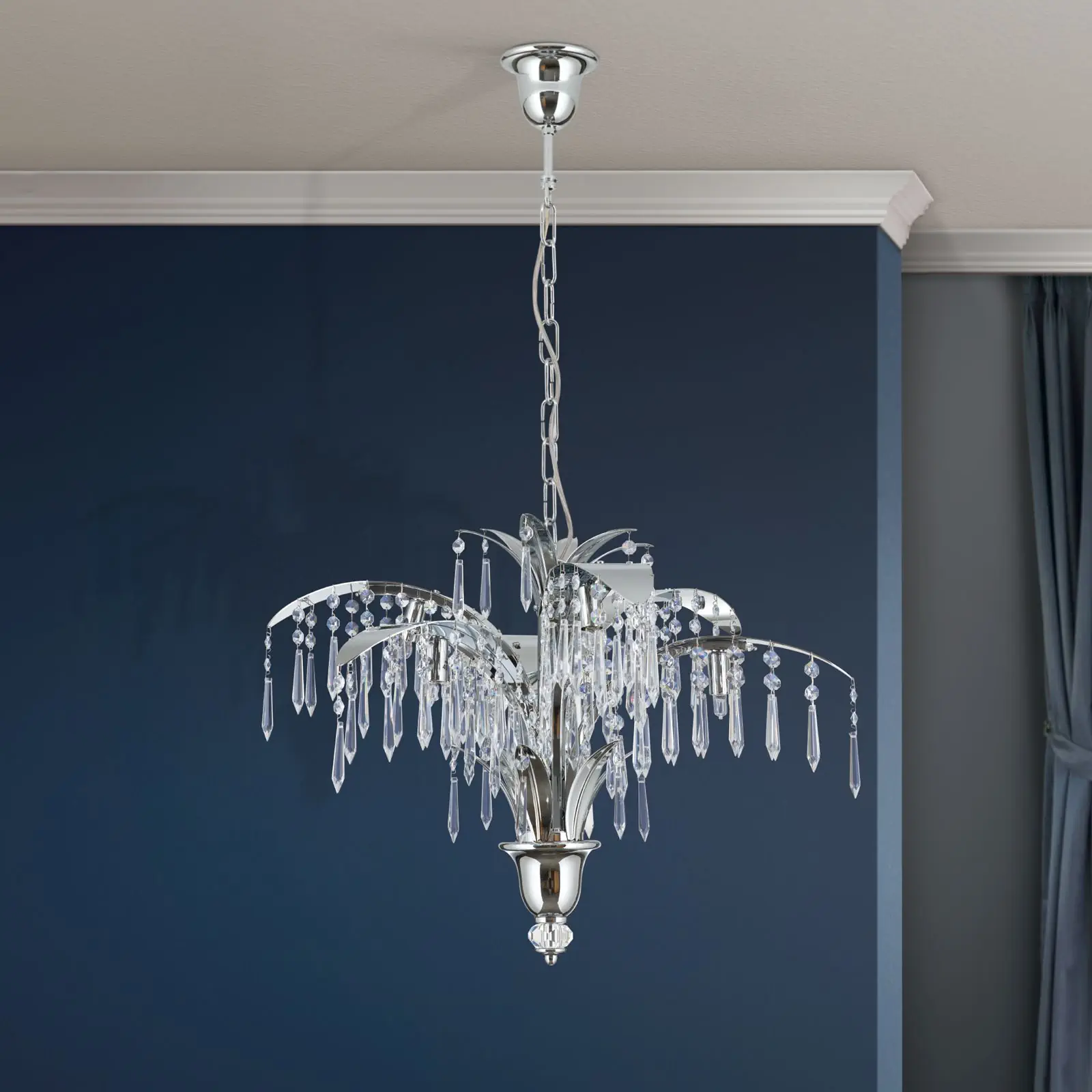 Luster PALME sa 6 izvora svetla, hromiran - 3