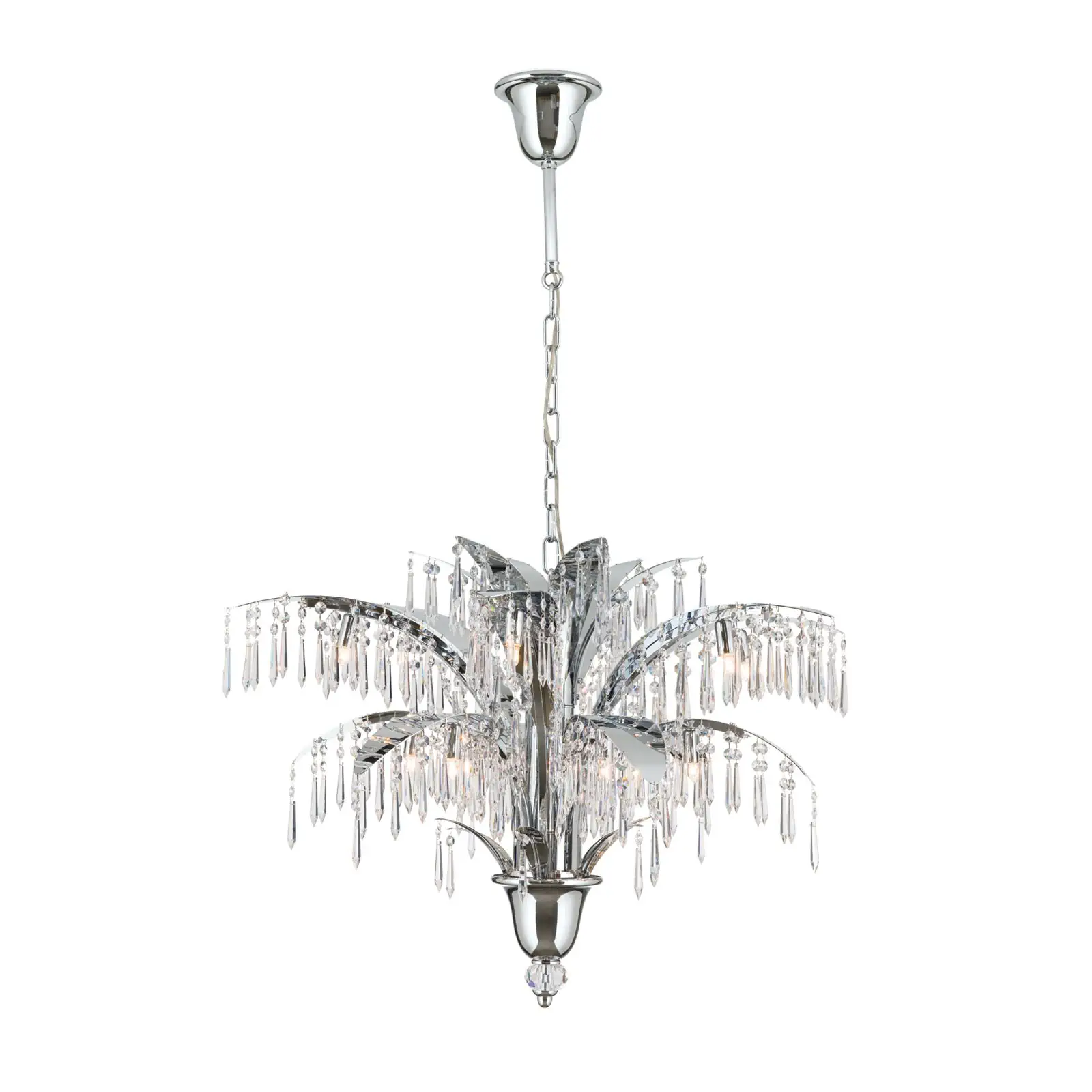 Luster PALME sa 12 izvora svetla, hromiran - 4