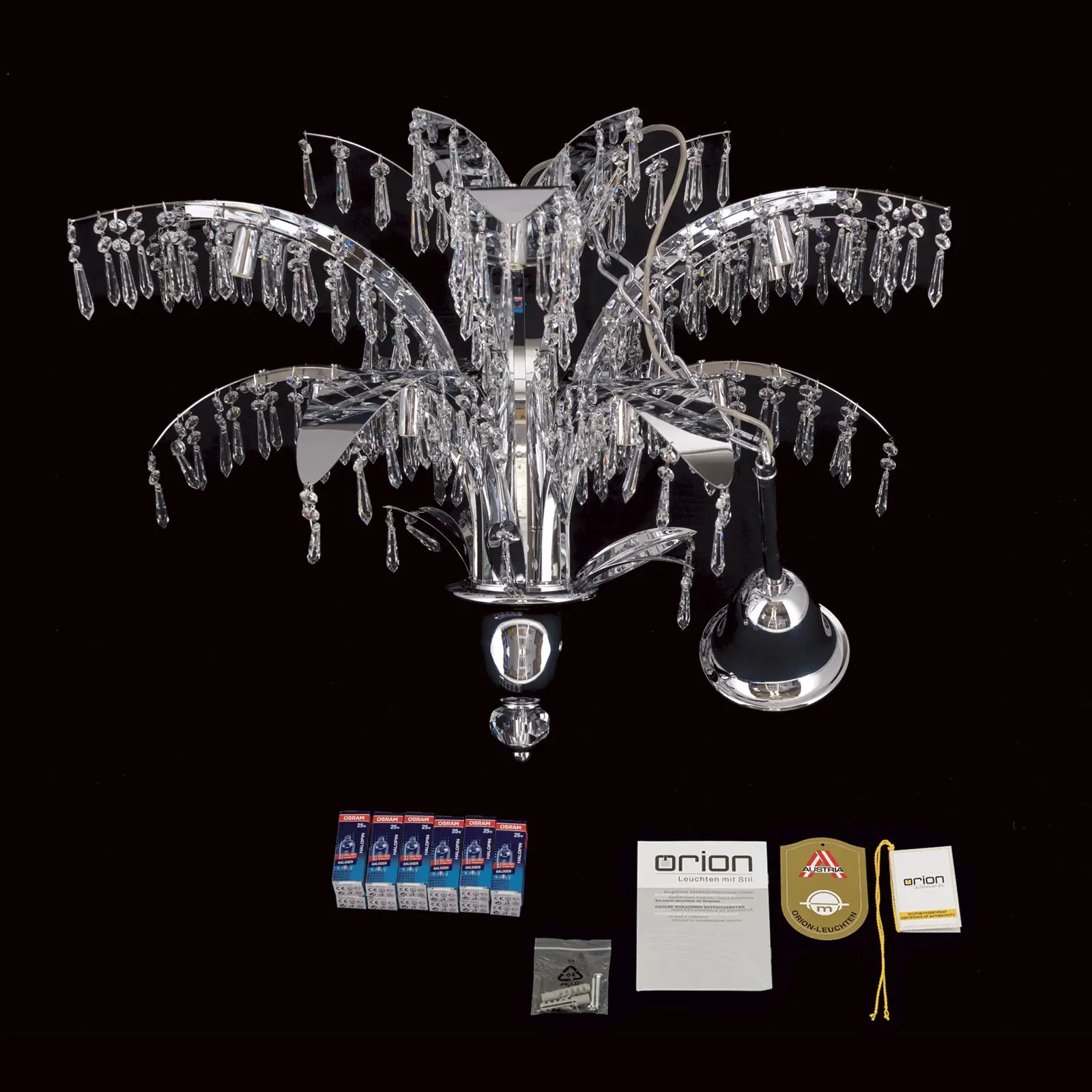 Luster PALME sa 12 izvora svetla, hromiran - 8