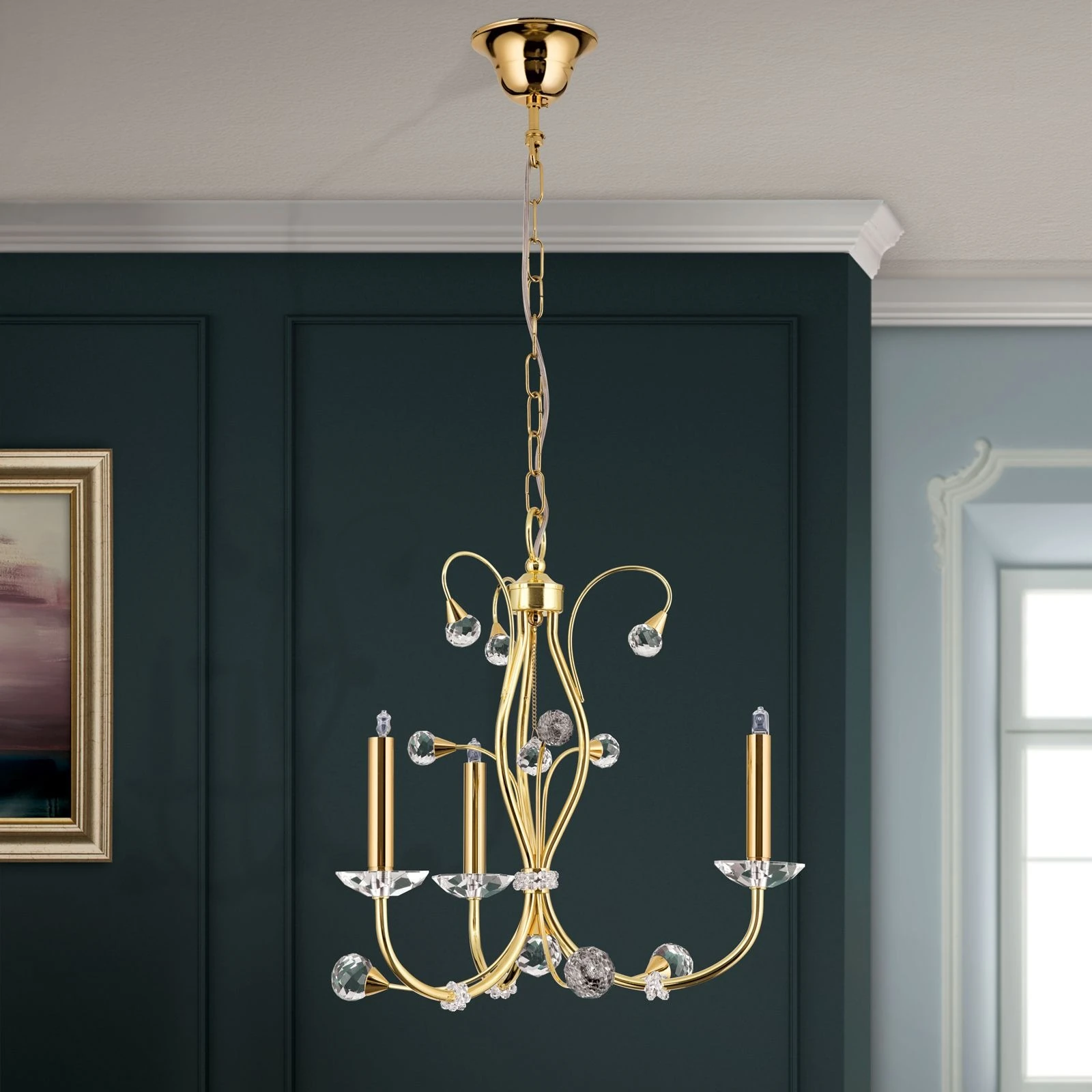 Luster EREMITAGE, 3 izvora svetla, 24-karatno pozlaćeno - 3