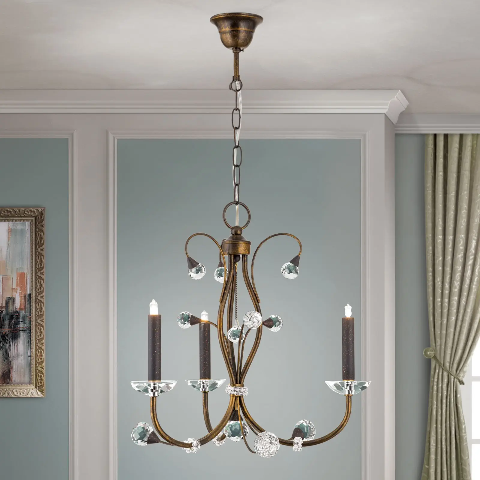 Luster EREMITAGE, 3 izvora svetla, antik - 1