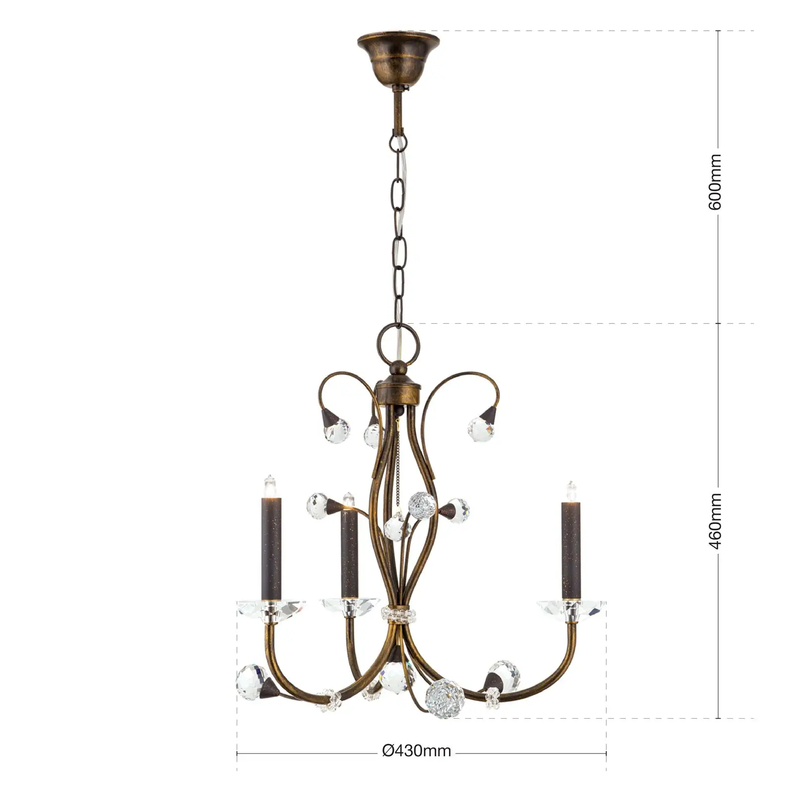 Luster EREMITAGE, 3 izvora svetla, antik - 7