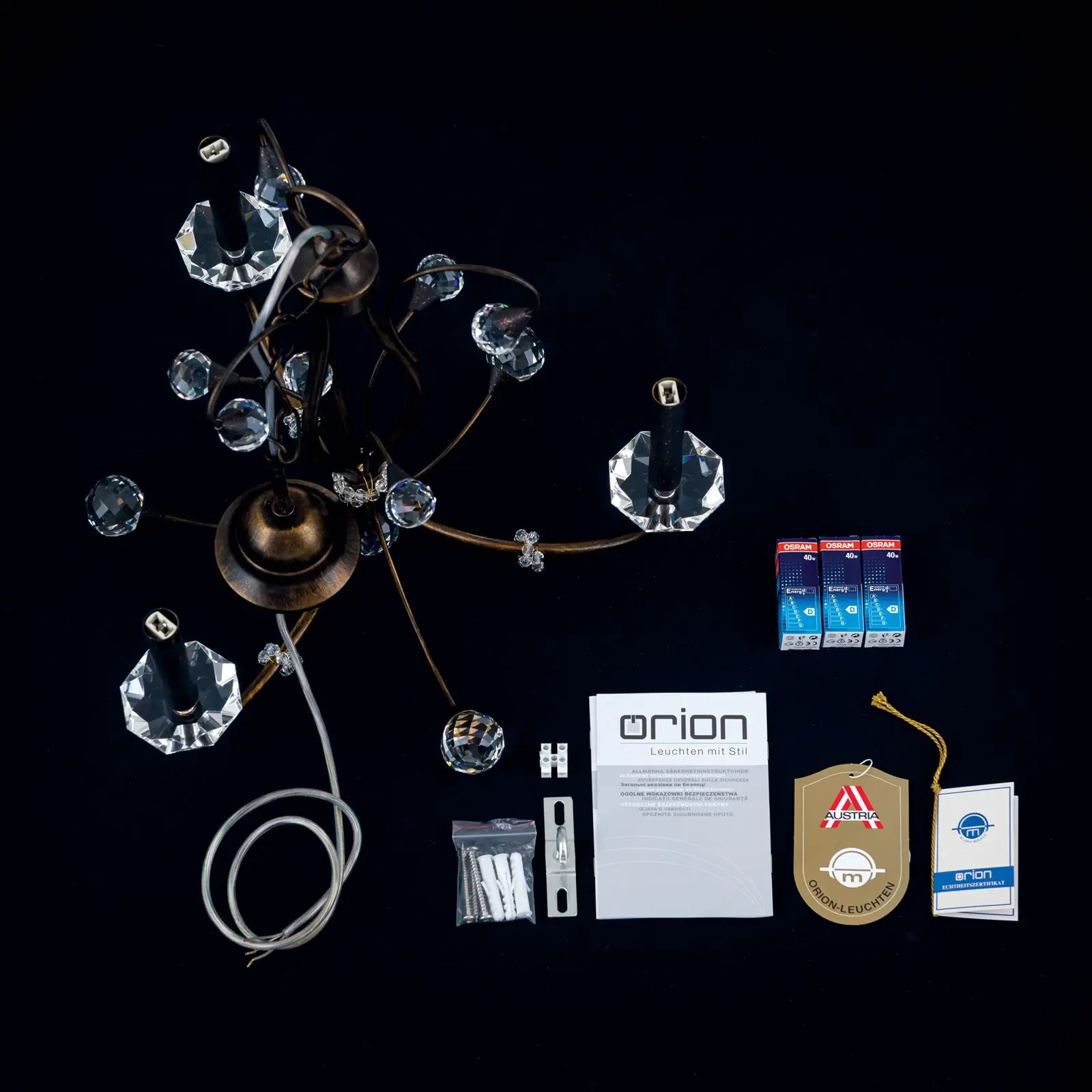 Luster EREMITAGE, 3 izvora svetla, antik - 8