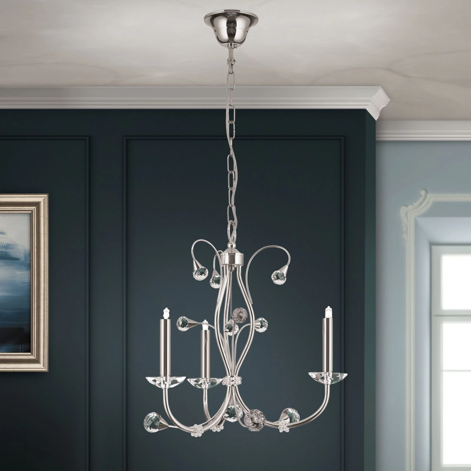 Luster EREMITAGE, 3 izvora svetla, saten hrom - 1