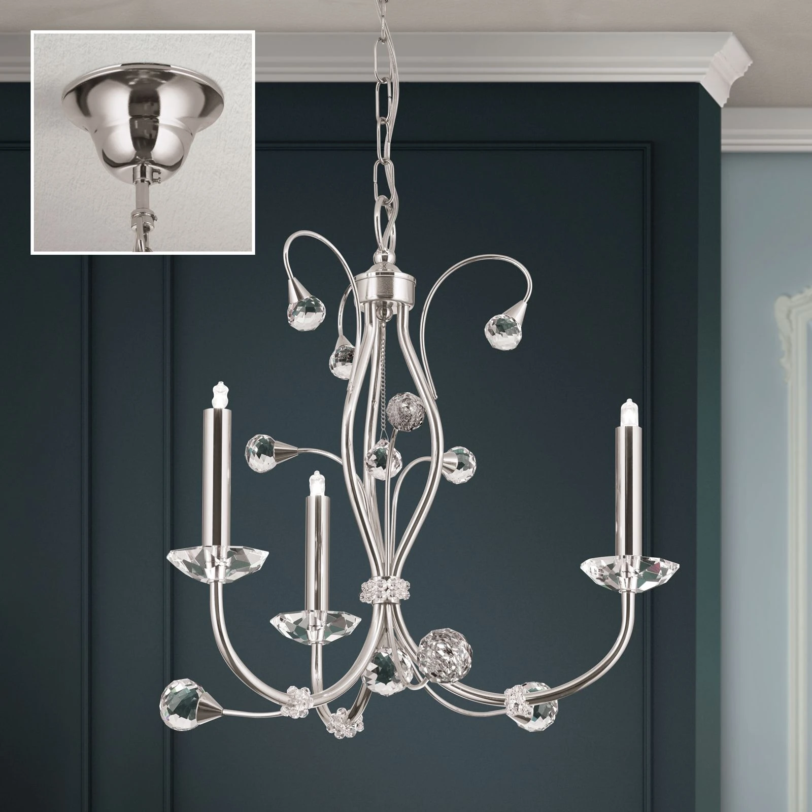 Luster EREMITAGE, 3 izvora svetla, saten hrom - 2