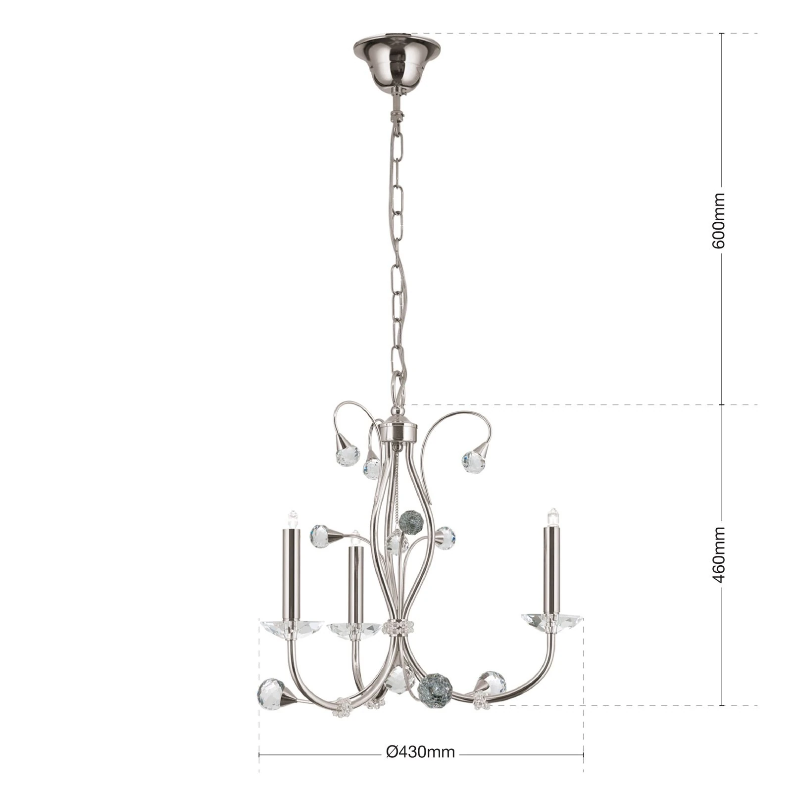 Luster EREMITAGE, 3 izvora svetla, saten hrom - 7