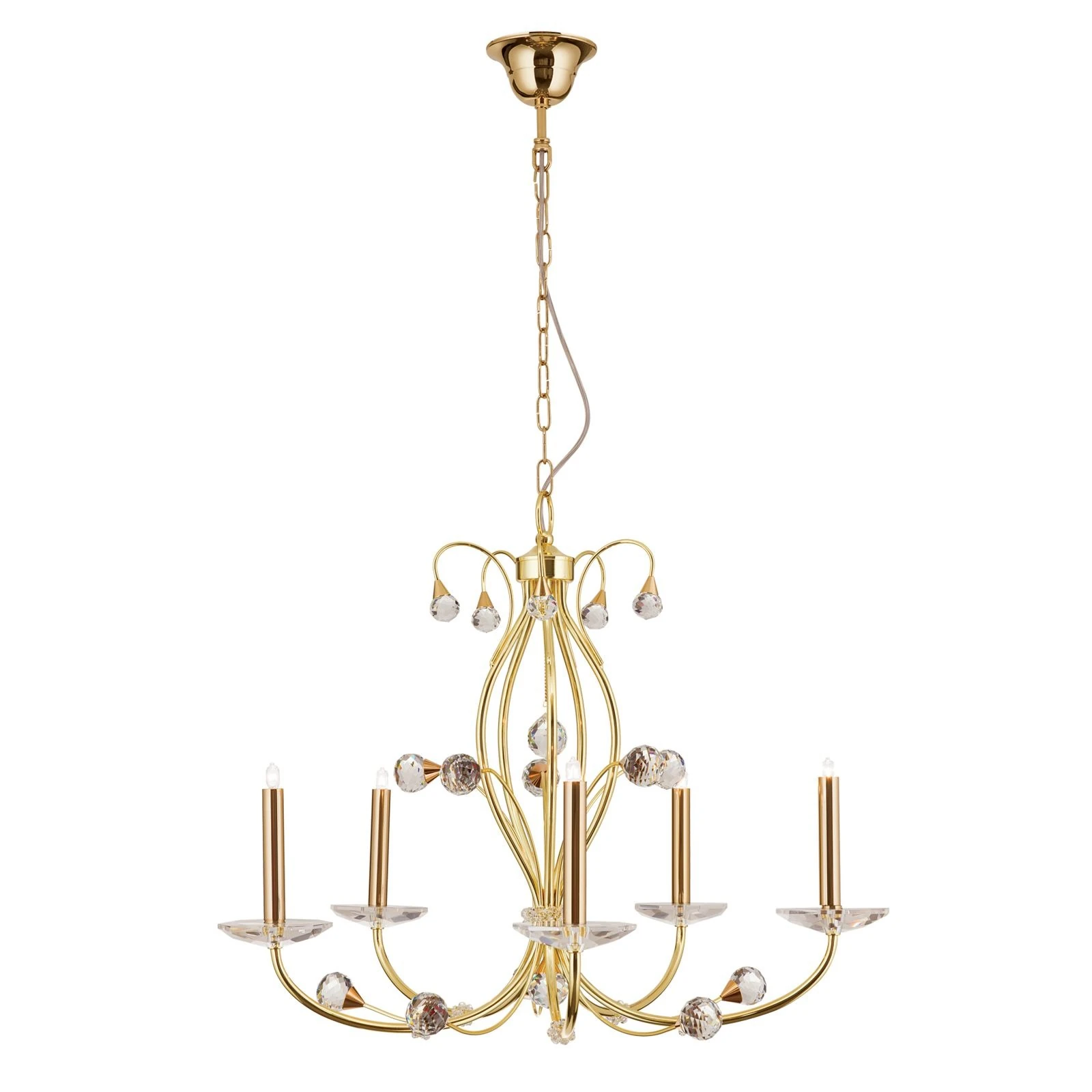 Luster EREMITAGE, 5 izvora svetla, 24-karatno pozlaćeno - 4