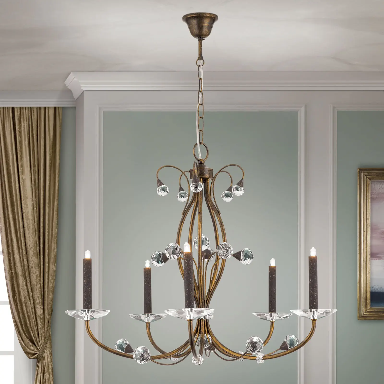 Luster EREMITAGE, 5 izvora svetla, antik - 1