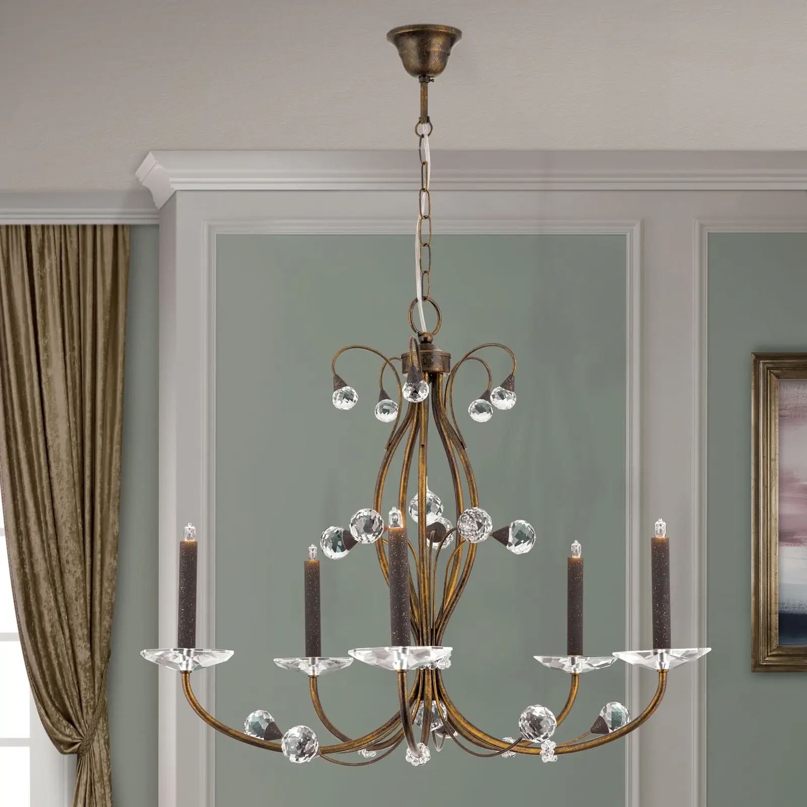 Luster EREMITAGE, 5 izvora svetla, antik - 3