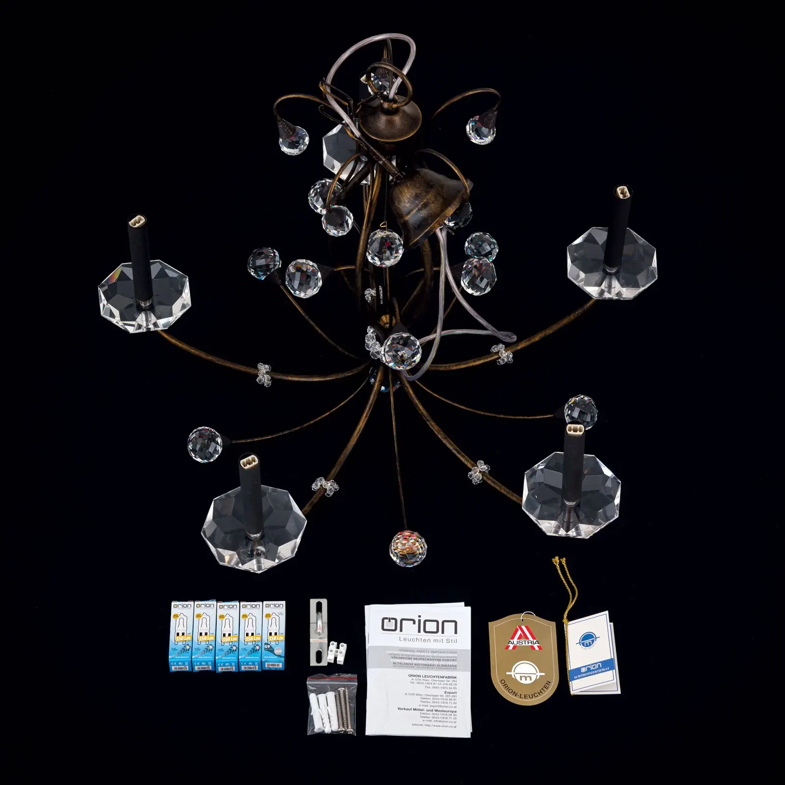 Luster EREMITAGE, 5 izvora svetla, antik - 8