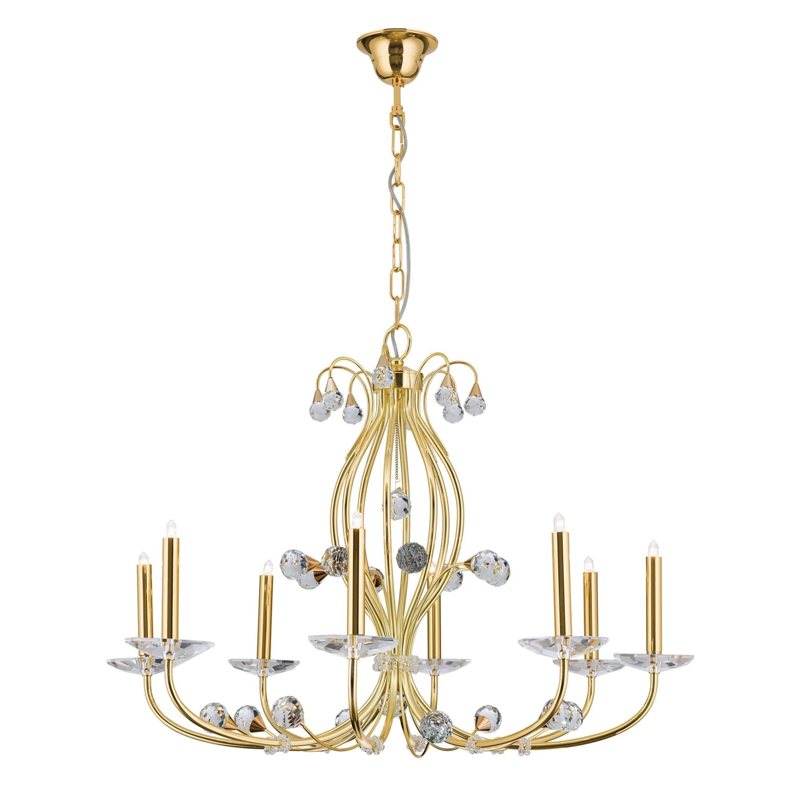 Luster EREMITAGE, 8 izvora svetla, 24-karatno pozlaćeno - 4