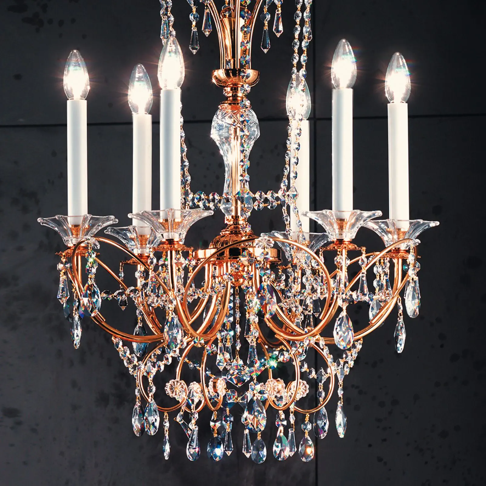 Luster KATHARINA, 6 izvora svetla, zlatni, 55 cm - 2