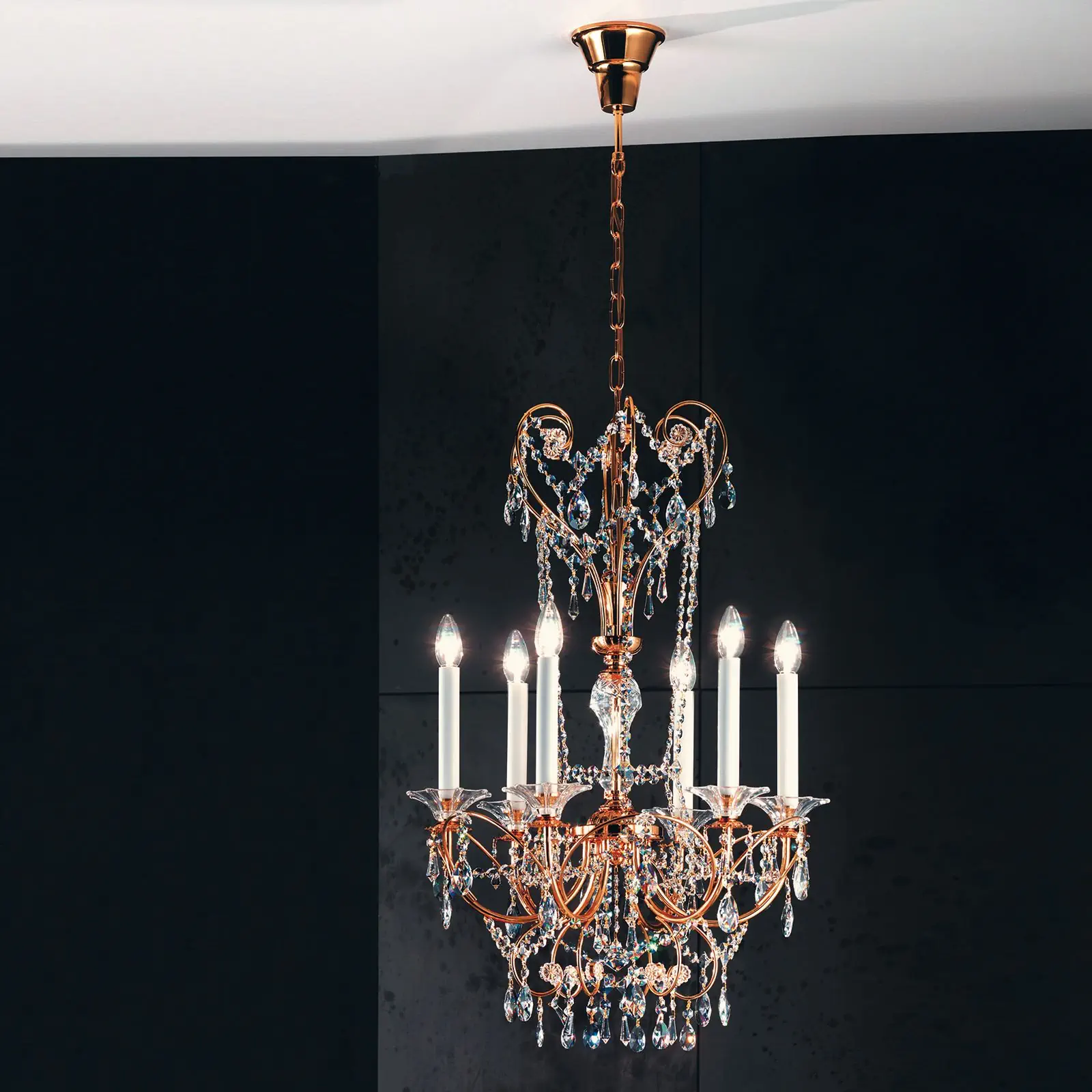 Luster KATHARINA, 6 izvora svetla, zlatni, 55 cm - 4