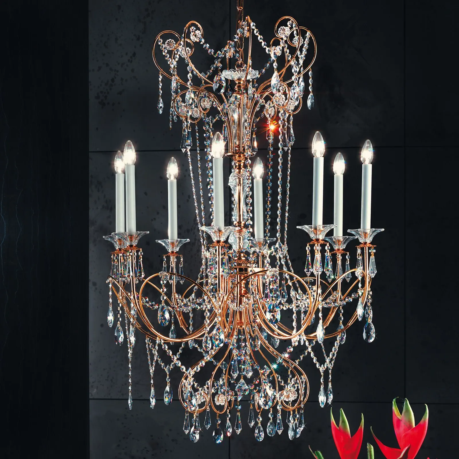 Luster KATHARINA, 8 izvora svetla, zlatni, 85 cm - 1