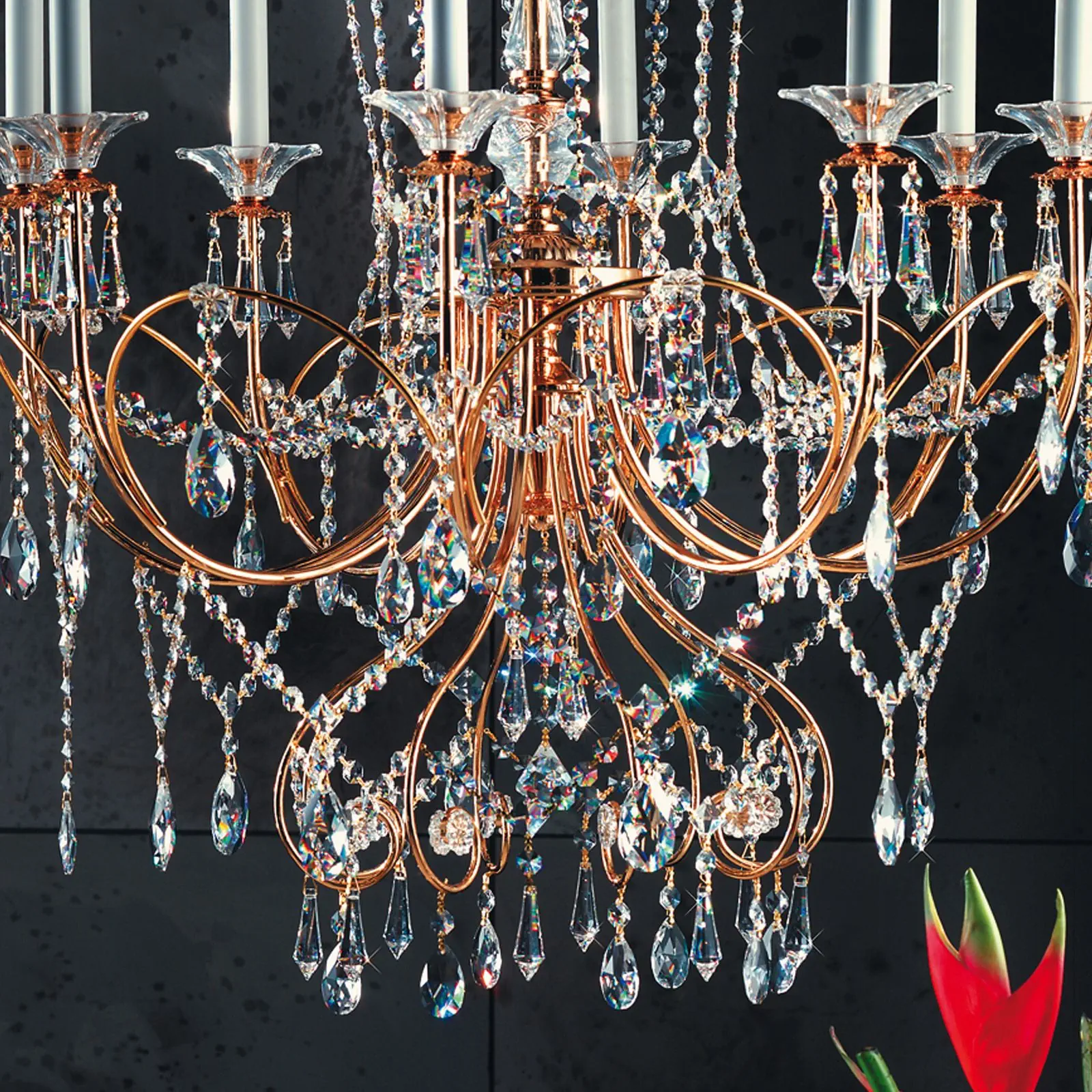 Luster KATHARINA, 8 izvora svetla, zlatni, 85 cm - 2