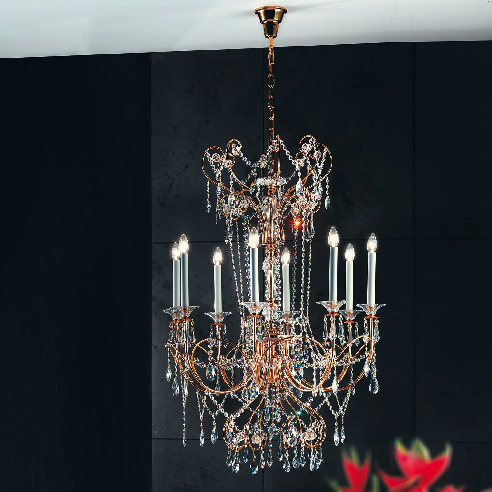 Luster KATHARINA, 8 izvora svetla, zlatni, 85 cm - 4