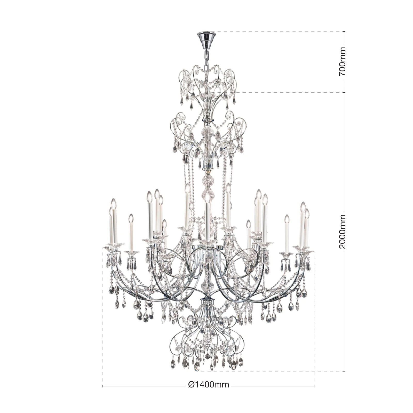 Luster KATHARINA, 20 izvora svetla, hrom - 7