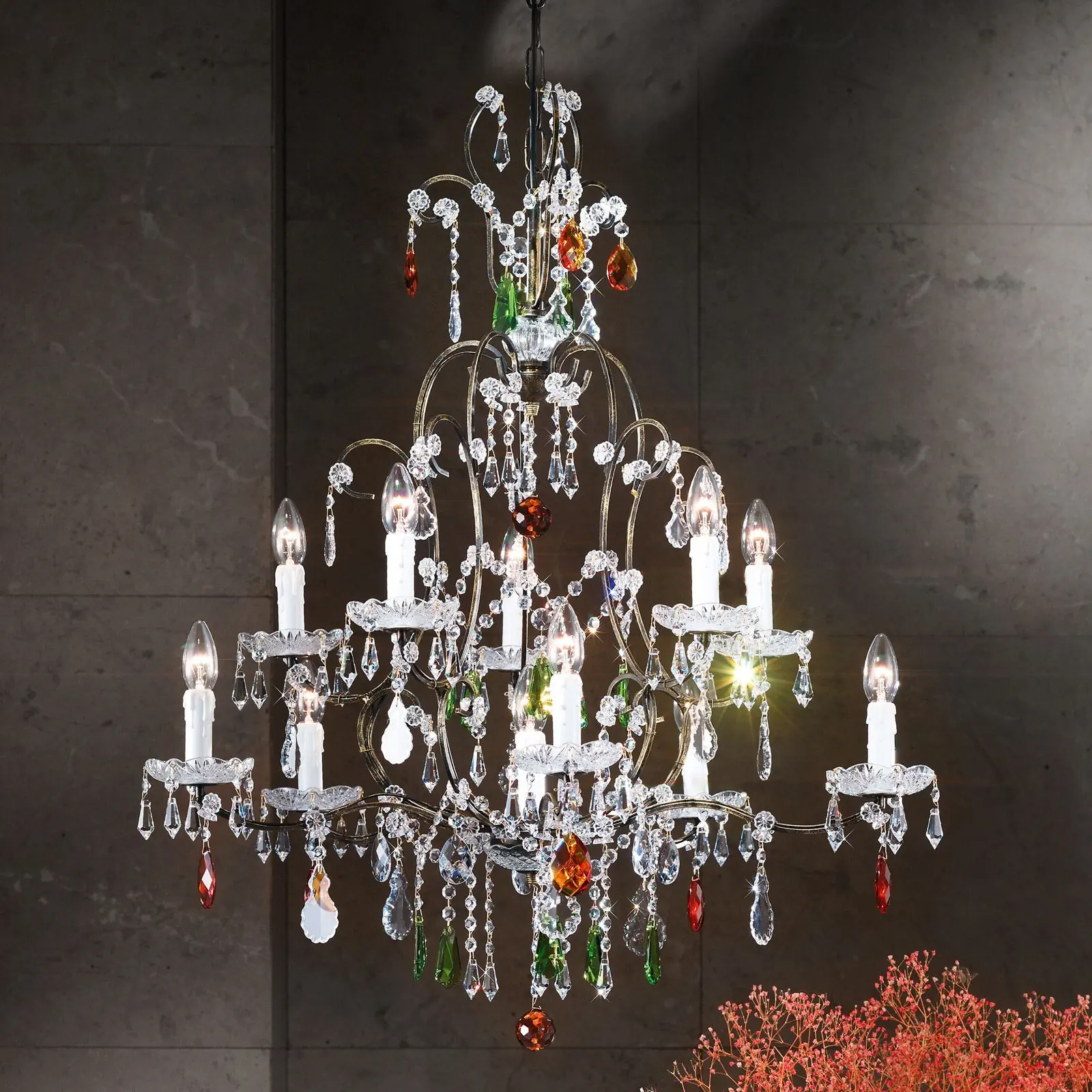 Luster VERONA, 11 izvora svetla, antik zlato - 1