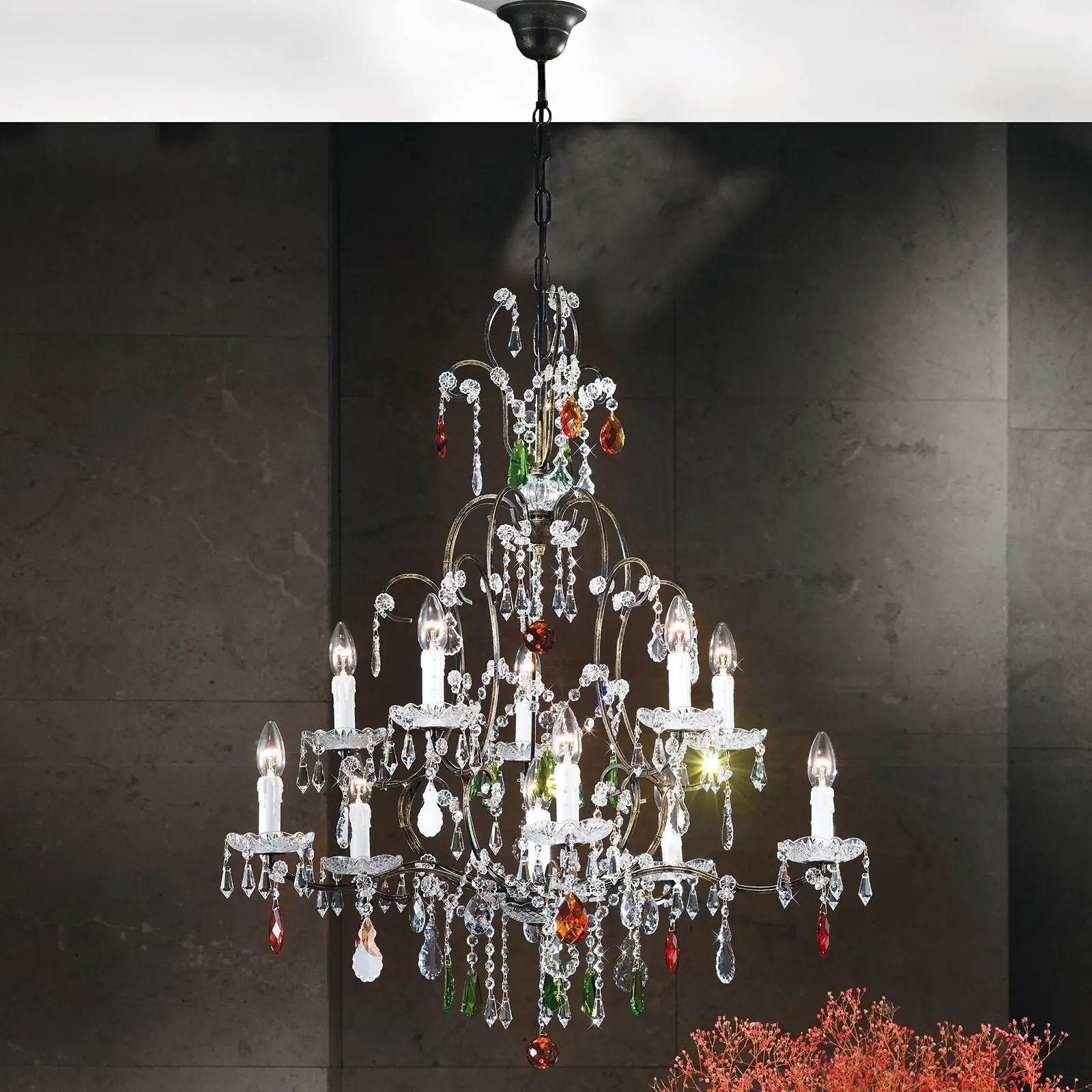 Luster VERONA, 11 izvora svetla, antik zlato - 4